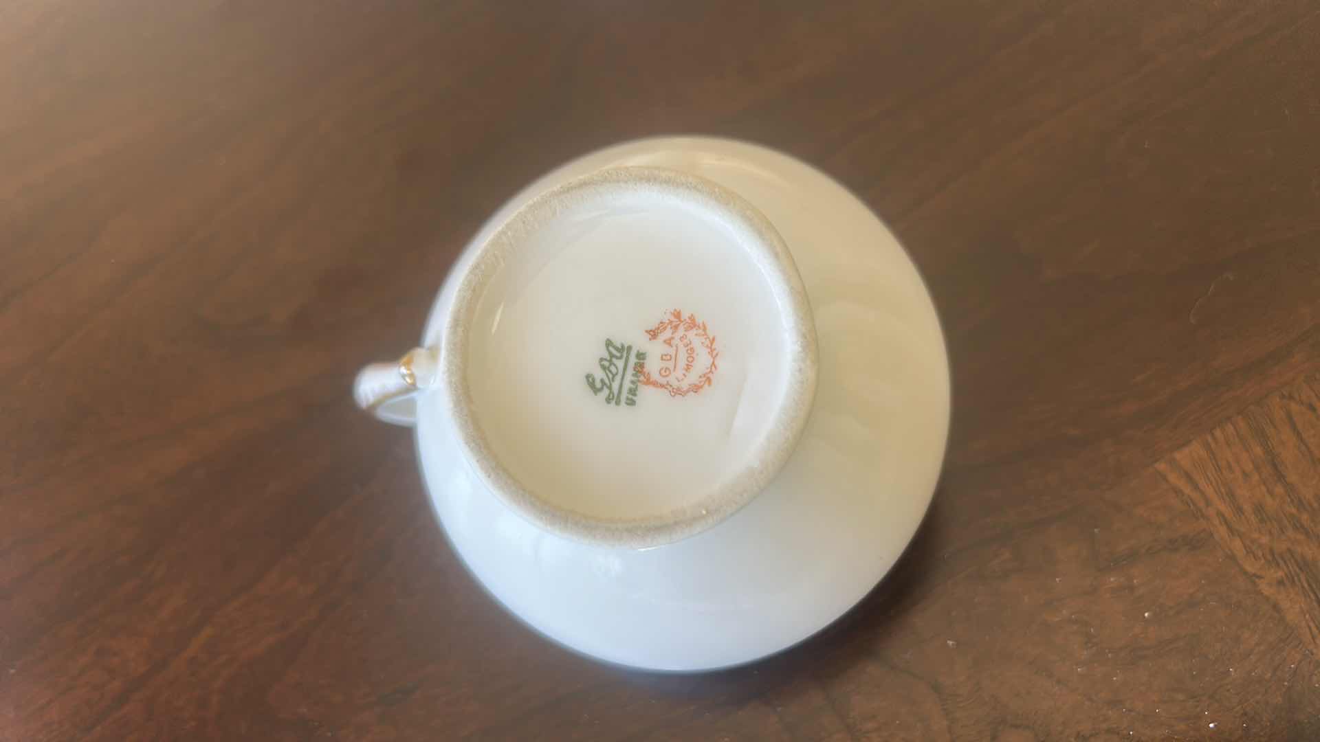 Photo 1 of ONEIDA SILVERSMITHS TRAY AND PORCELAIN LIMOGES FRANCE CREAM AND SUGAR SET