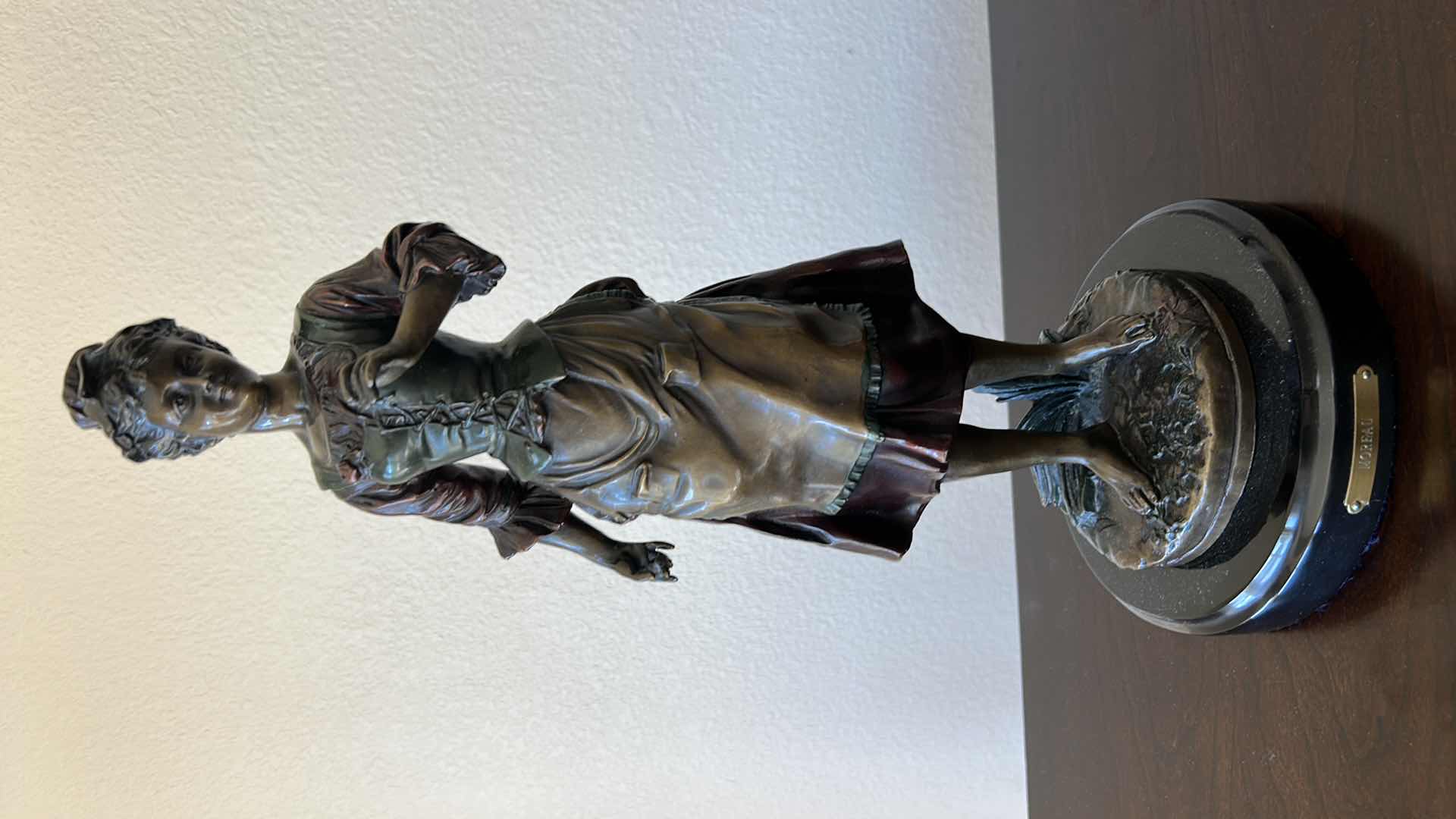 Photo 1 of BRONZE SCULPTURE “MOREAU” (1869-1943)  H18” FEMALE FIGURAL 
VALUED $ 500- $1000