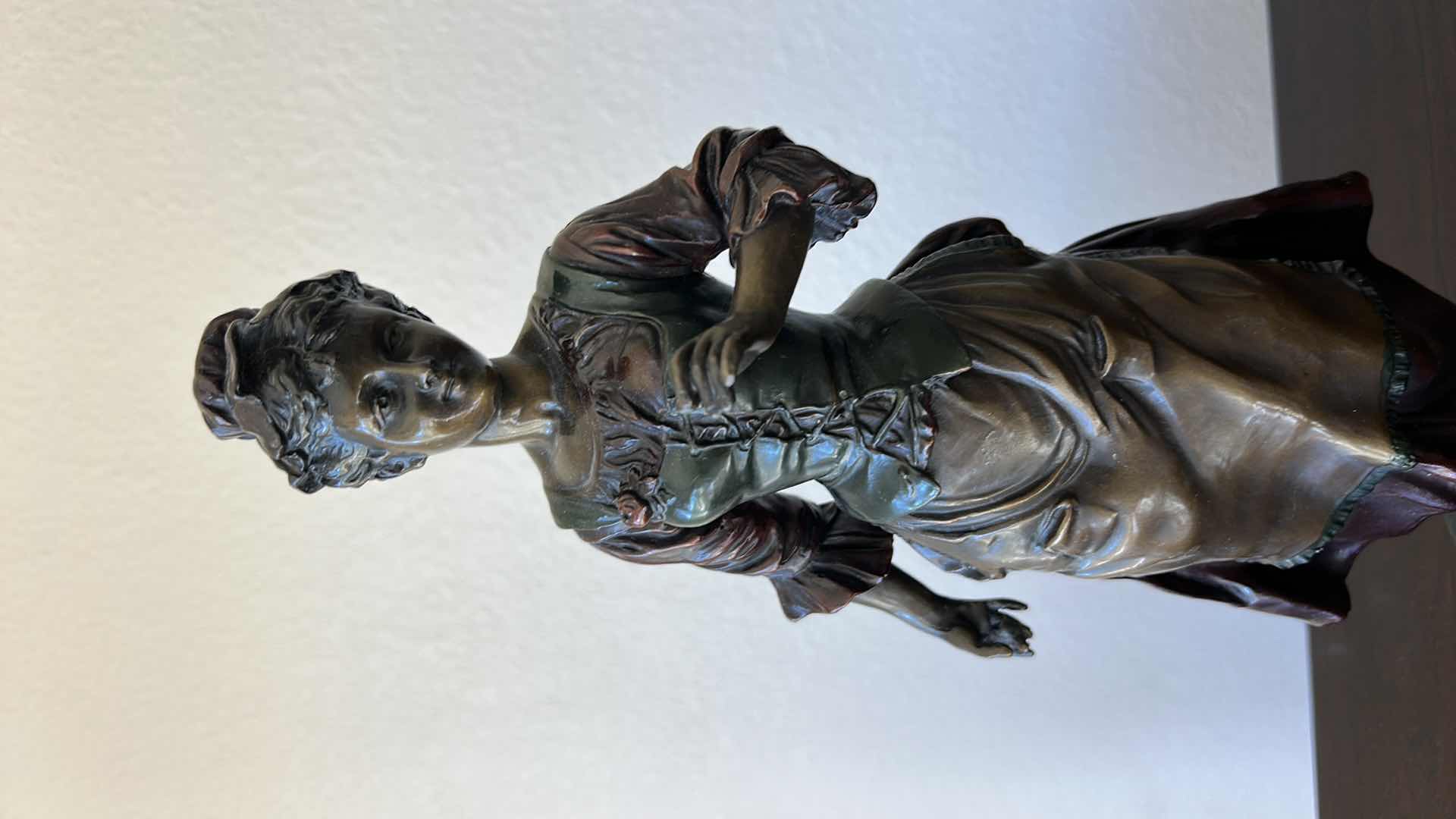 Photo 1 of BRONZE SCULPTURE “MOREAU” (1869-1943)  H18” FEMALE FIGURAL 
VALUED $ 500- $1000
