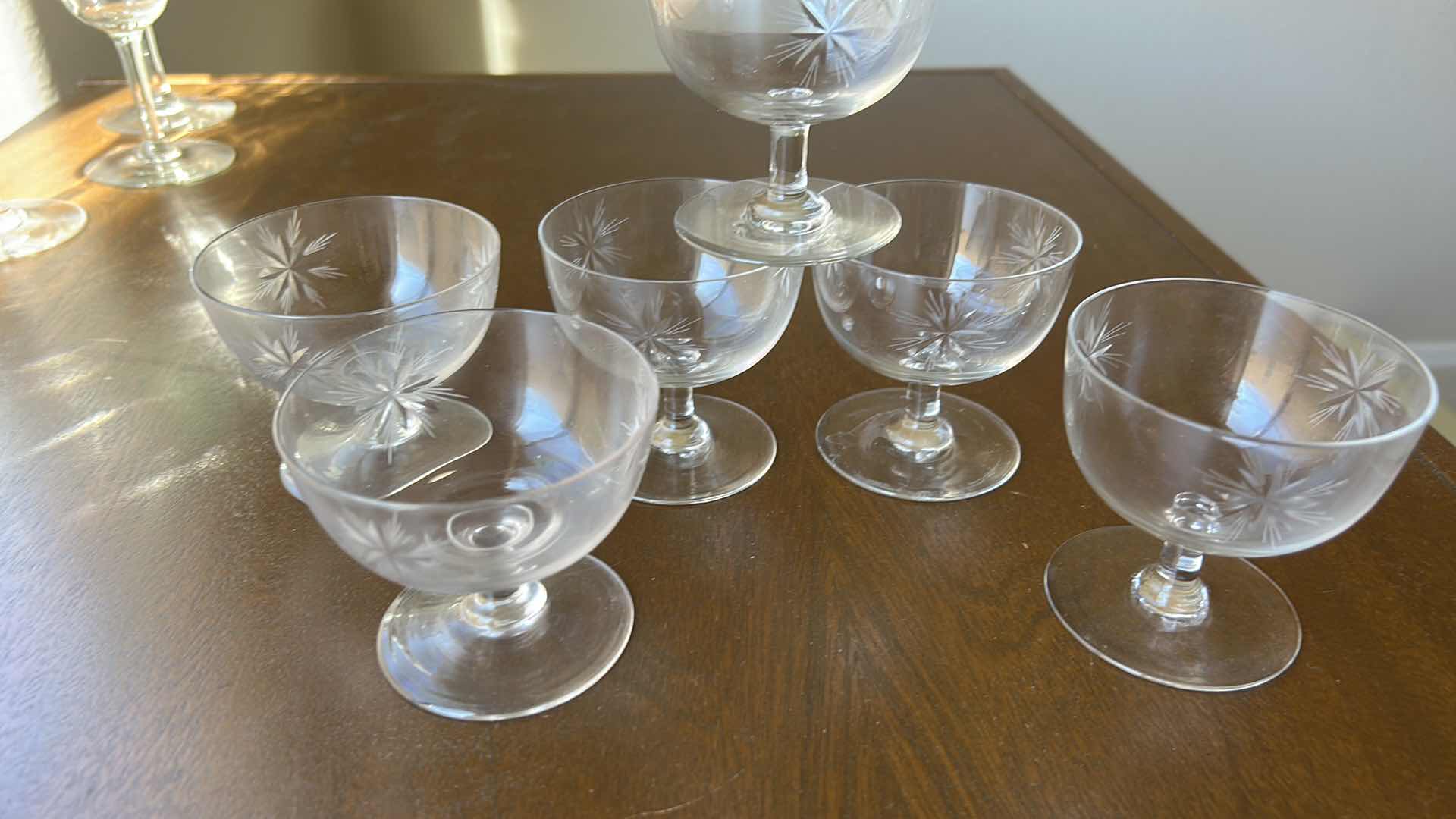 Photo 1 of 6 VINTAGE FOSTORIA STARBURST SHERBET GLASSES