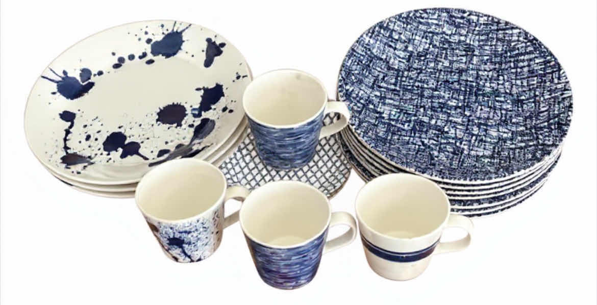Photo 1 of 13 ROYAL DOULTON BLUE AND WHITE PLATES AND COFFEE MUGS