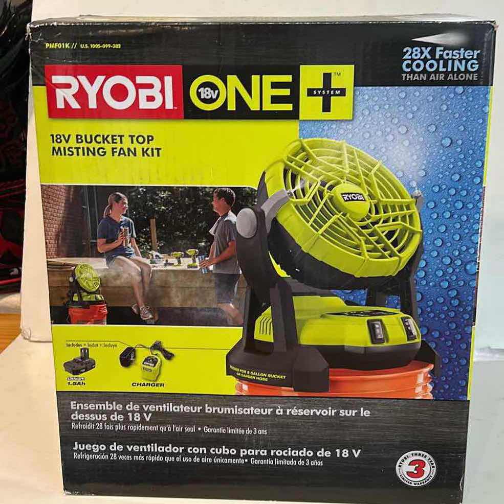 Photo 1 of RYOBI ONE 18V BUCKET TOP MISTING FAN