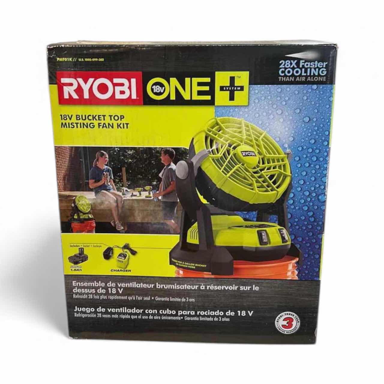 Photo 1 of RYOBI ONE 18V BUCKET TOP MISTING FAN