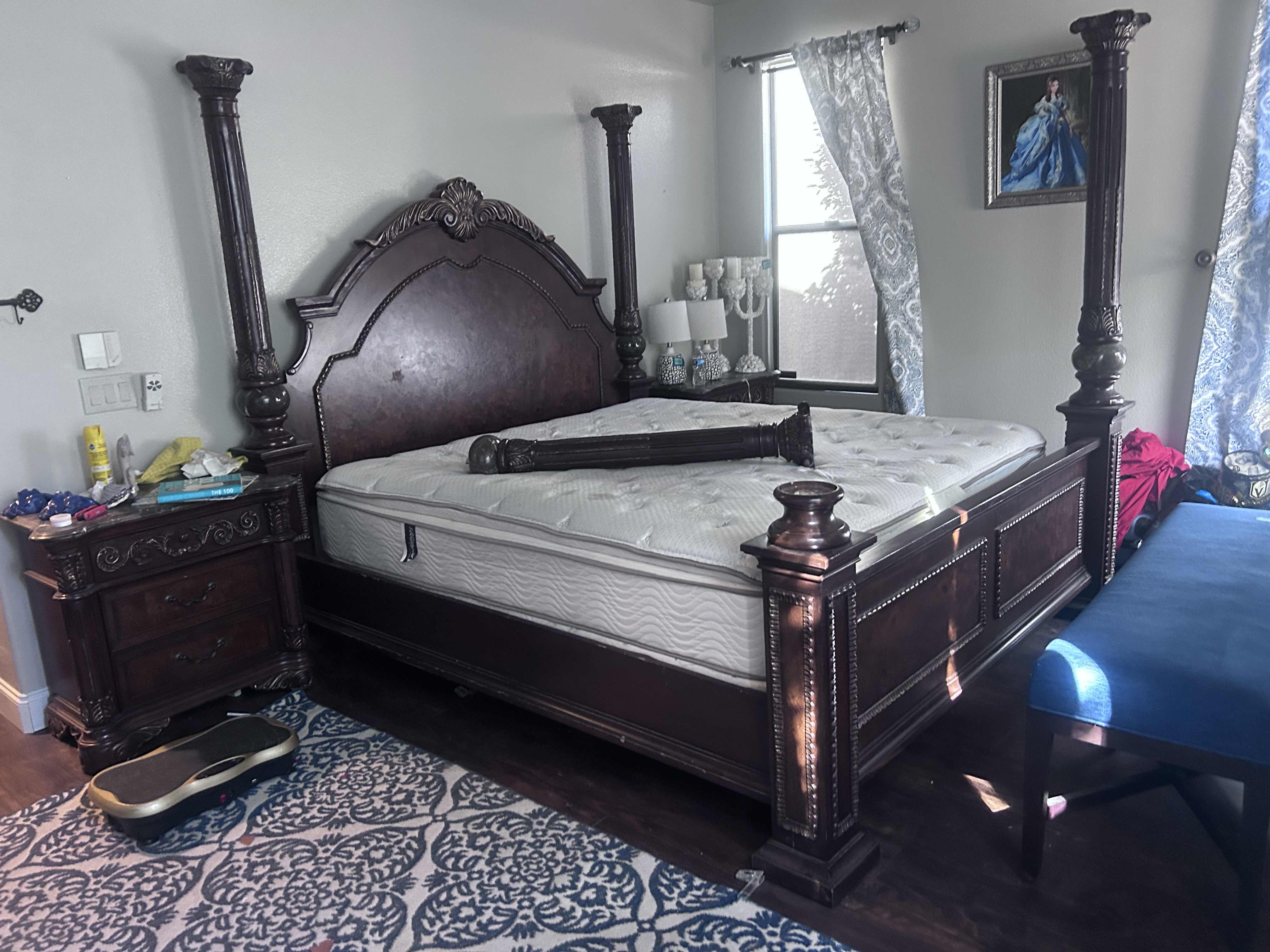 Photo 1 of TRADITIONAL STYLE ROMAN EMPIRE II CANOPY BED HEADBOARD/FOOTBOARD AND SURROUND 87” X 98” x H7’