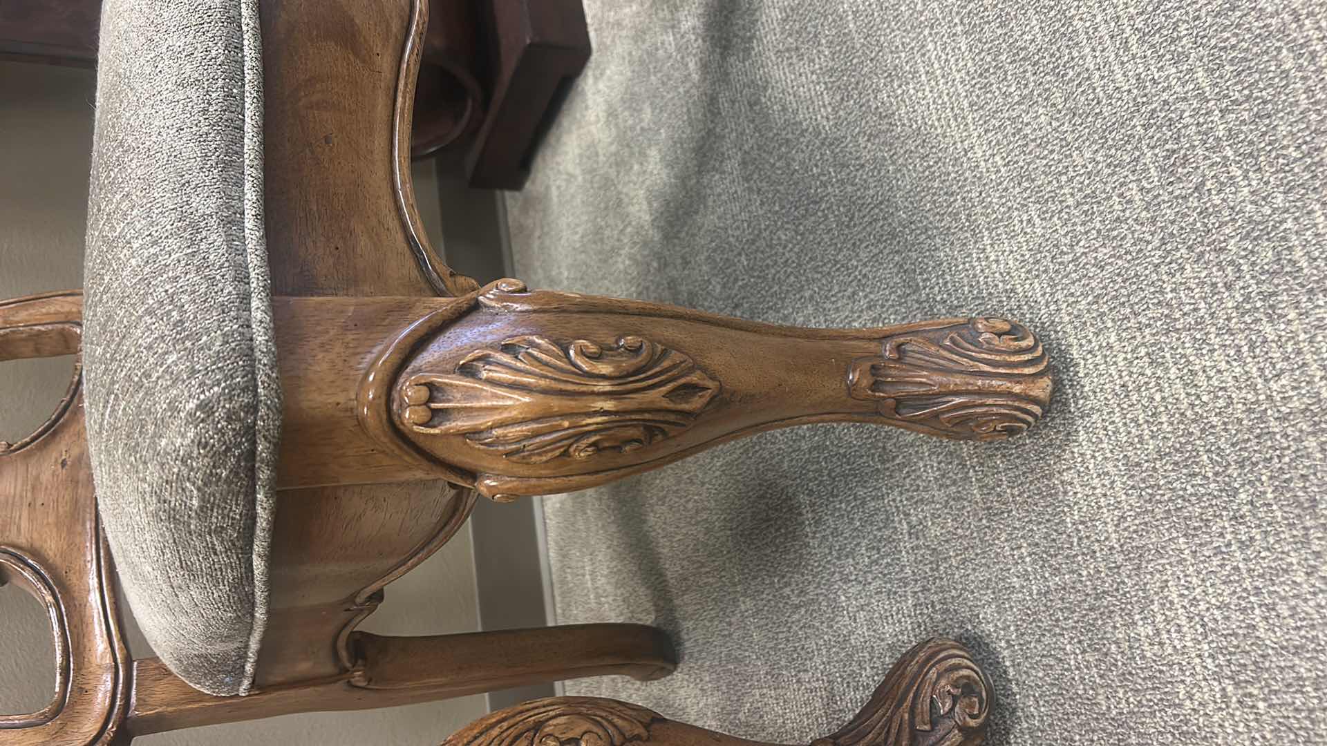 Photo 1 of 2 - LOUIS XVI STYLE WOOD SIDE CHAIRS WITH UPHOLSTERED SEATING