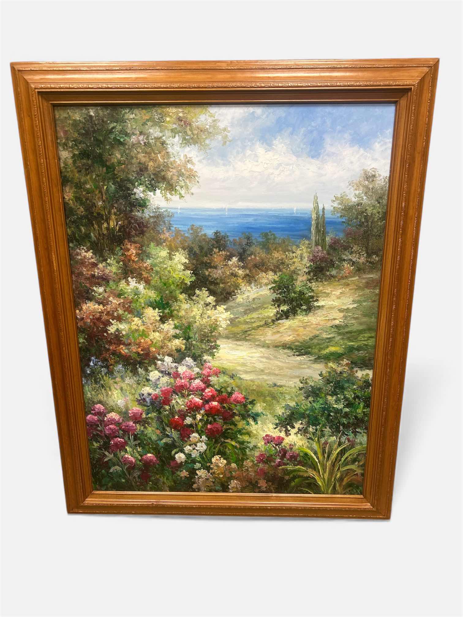 Photo 1 of WOOD FRAMED, OIL/ACRYLIC ON CANVAS, LANDSCAPE ARTWORK 44“ x H56 1/2“