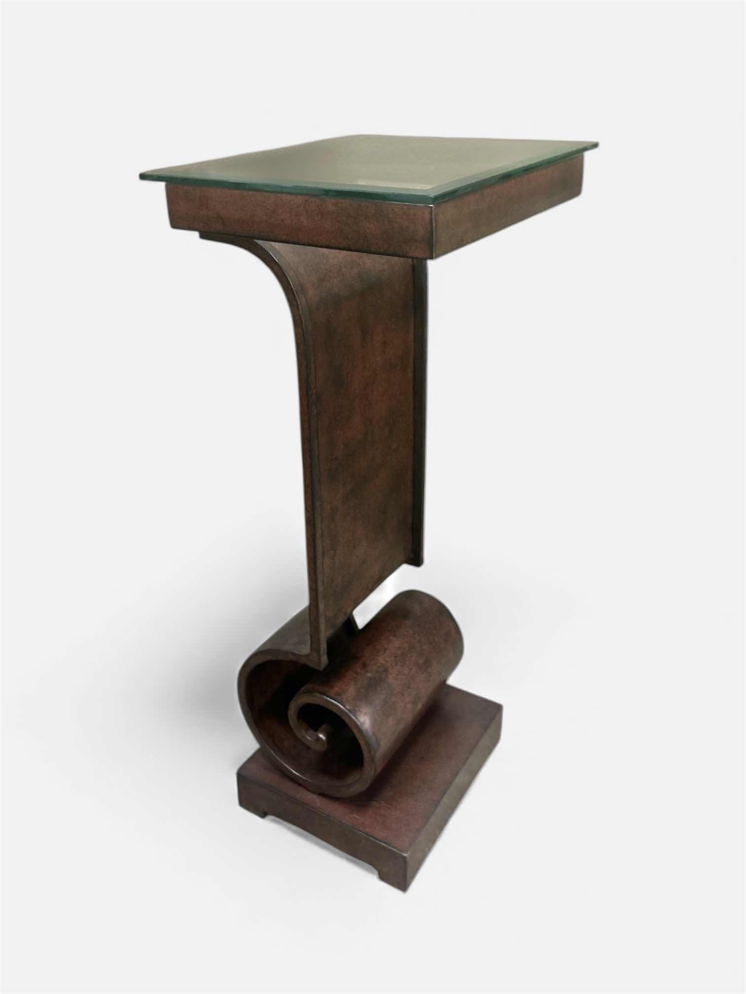Photo 1 of CONTEMPORARY METAL AND GLASS LECTERN 17” x 14” x H38 1/4”.