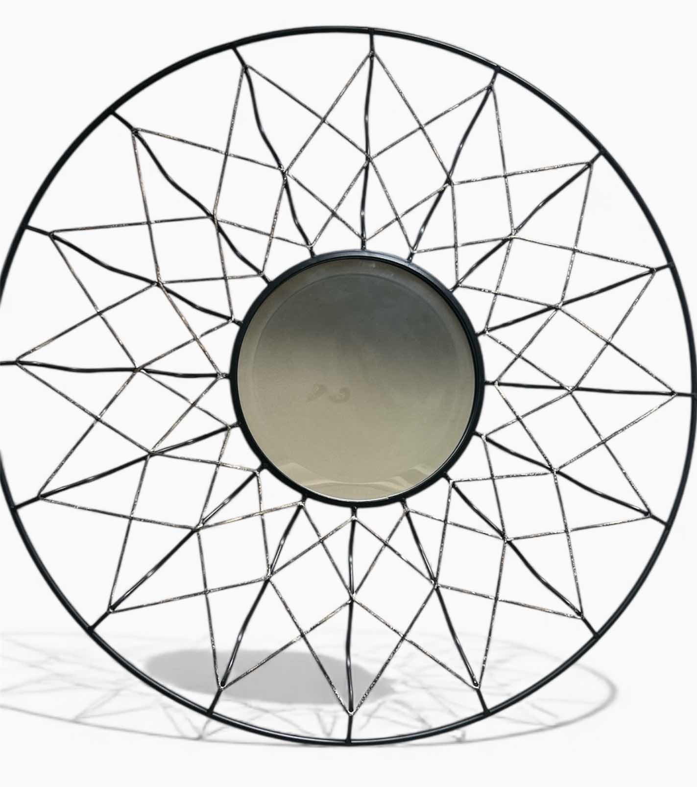 Photo 1 of BLACK METAL GEOMETRIC WALL MIRROR 33”
