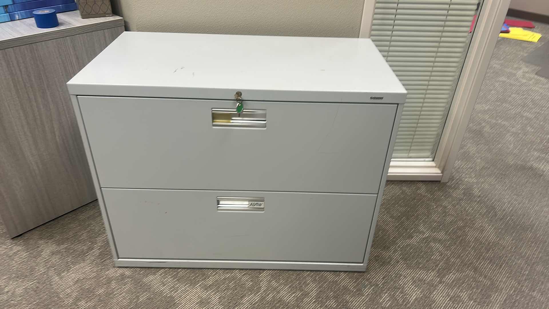 Photo 1 of 2 DRAWER METAL FILE CABINET 3’ x 19” x H28 1/2”
