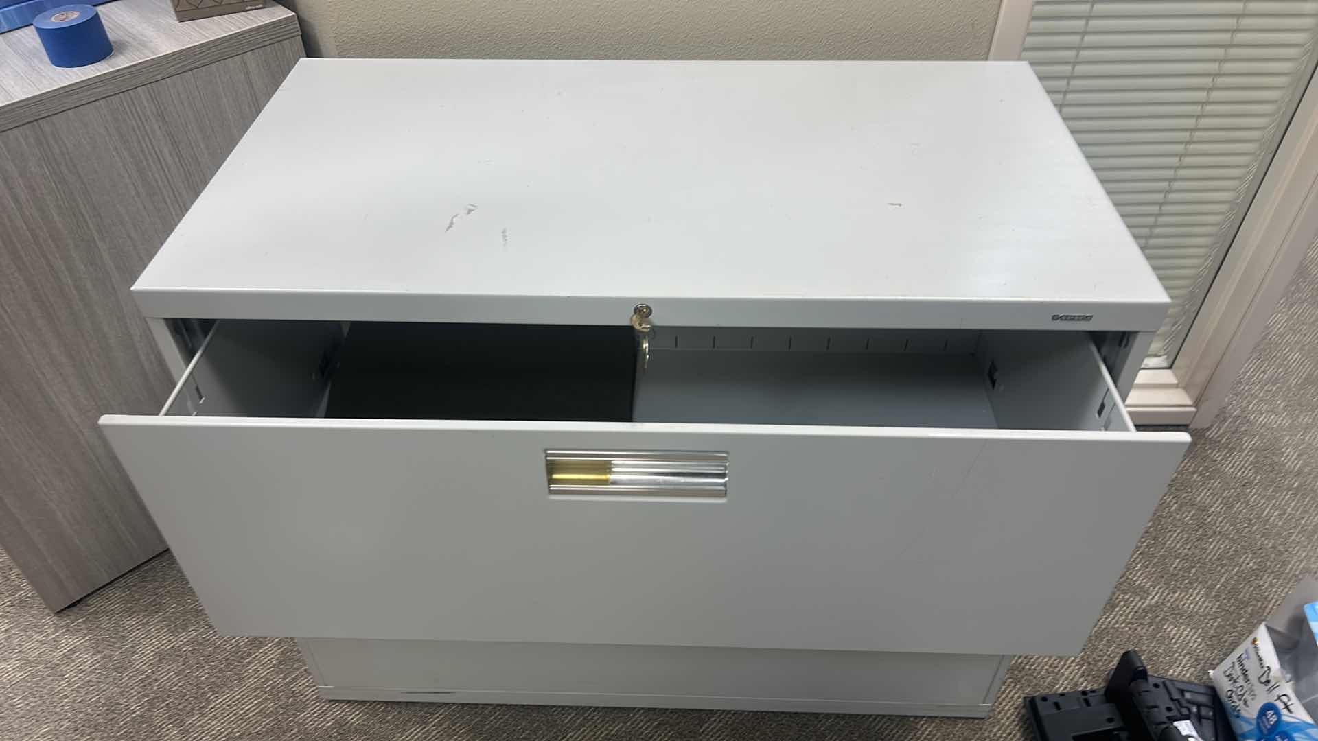 Photo 1 of 2 DRAWER METAL FILE CABINET 3’ x 19” x H28 1/2”