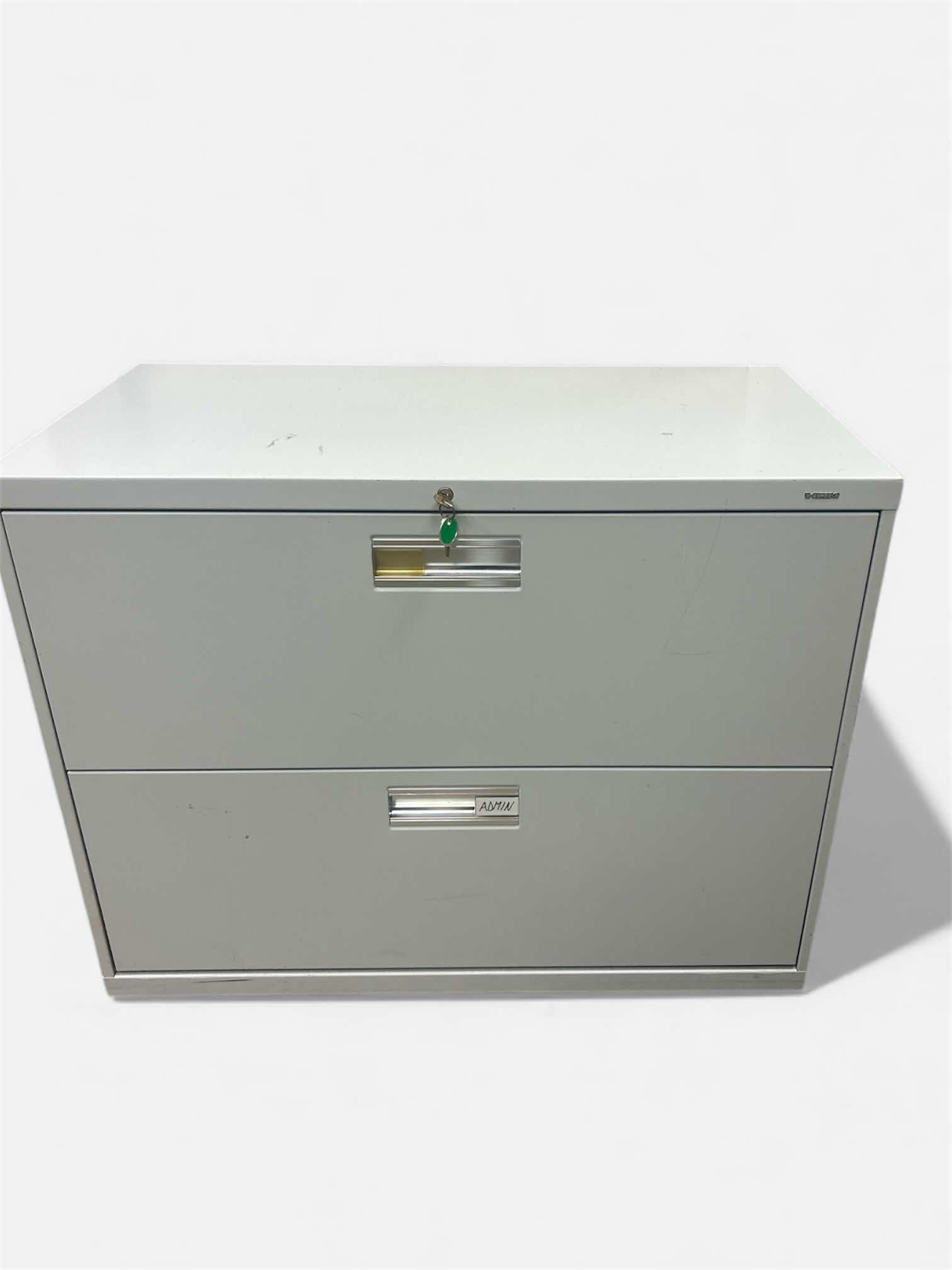 Photo 1 of 2 DRAWER METAL FILE CABINET 3’ x 19” x H28 1/2”