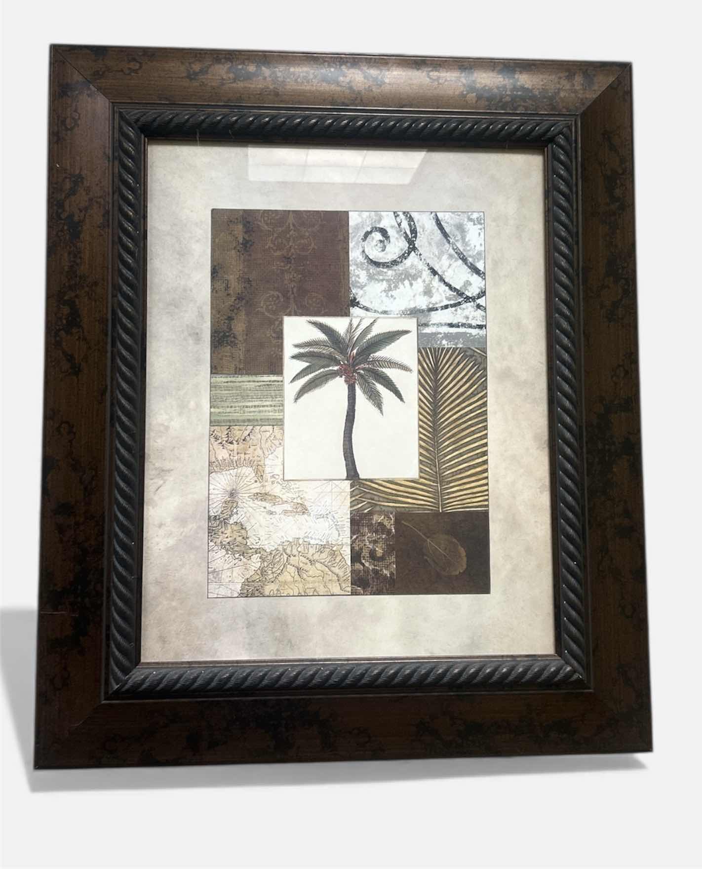 Photo 1 of WOOD FRAMED PALM TREE ARTWORK 23” x H26.5”