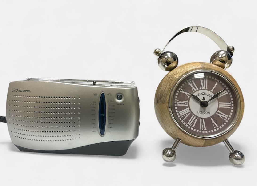Photo 1 of EMERSON AM FM RADIO AND HERCULES LONDON CLOCK