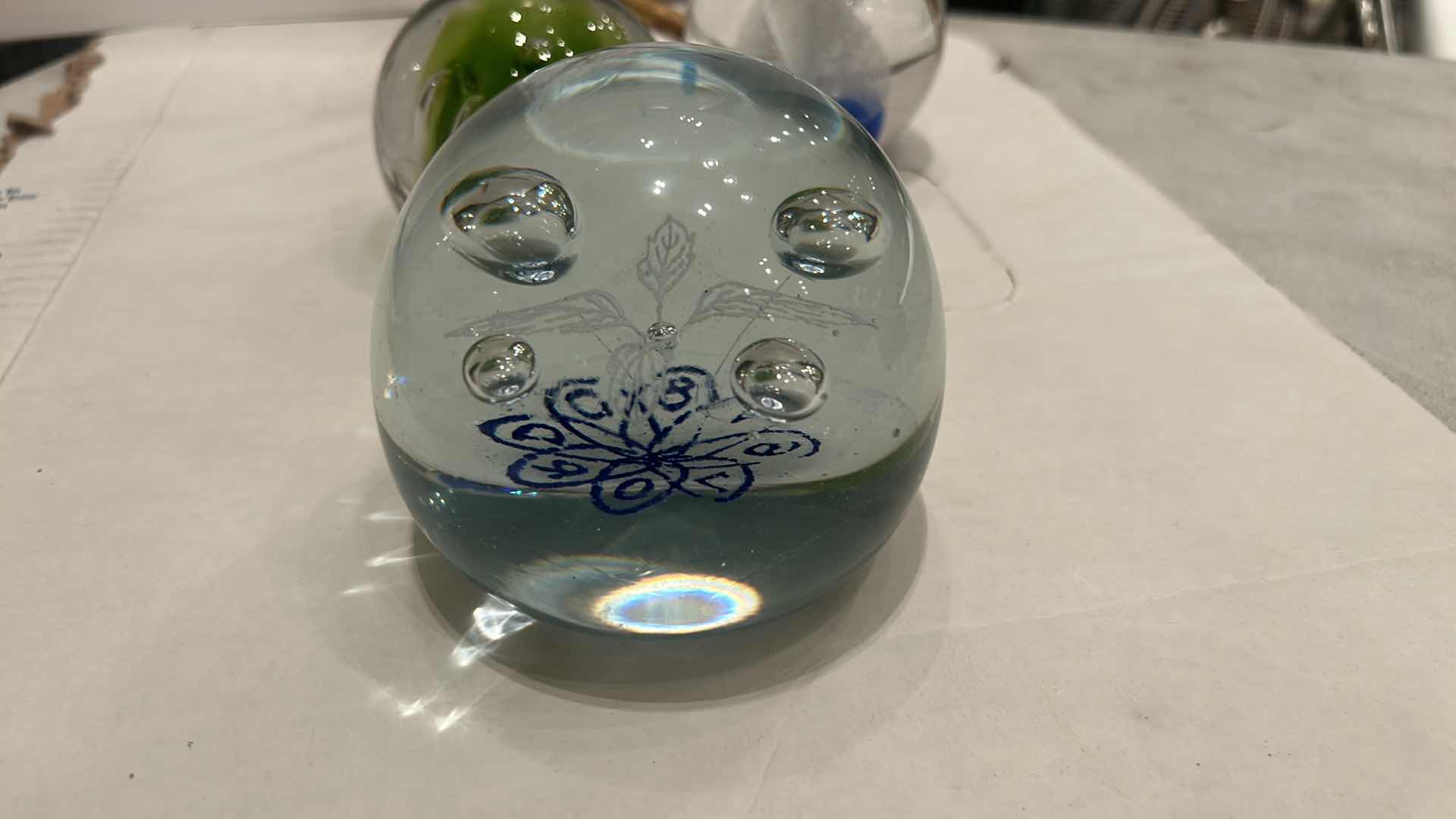 Photo 1 of 3 ART GLASS PAPERWEIGHTS & STAND (LARGEST 4”)