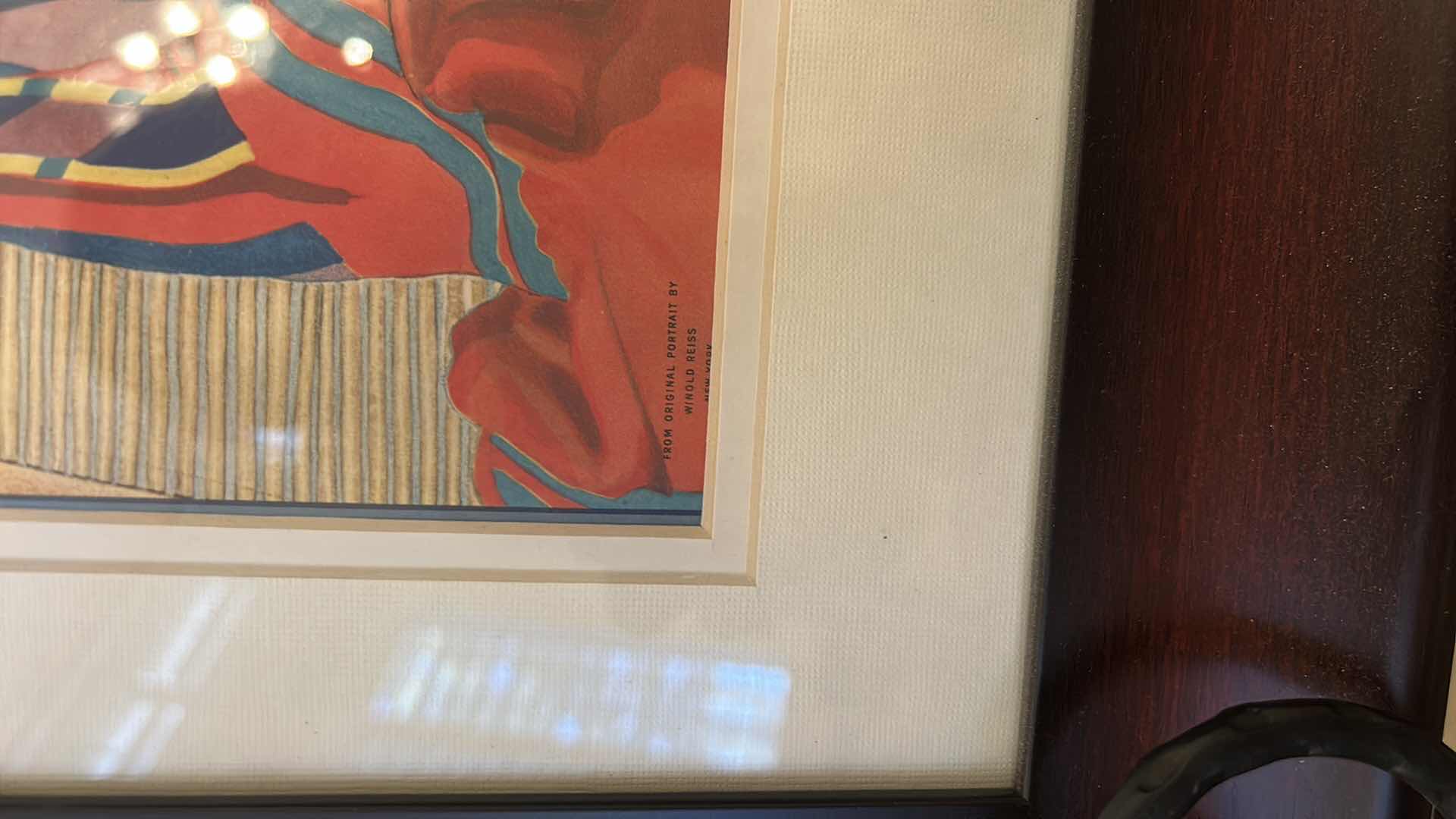 Photo 1 of FRAMED REPRODUCTION "NATIVE AMERICAN" ART PRINT AFTER ORIGINAL PORTRAIT BY WINOLD REISS. 16” x 19”