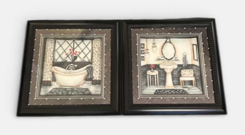 Photo 1 of 2 SHADOW BOXES, BATHROOM SCENE ARTWORK 17 1/2” x H17 1/2”
