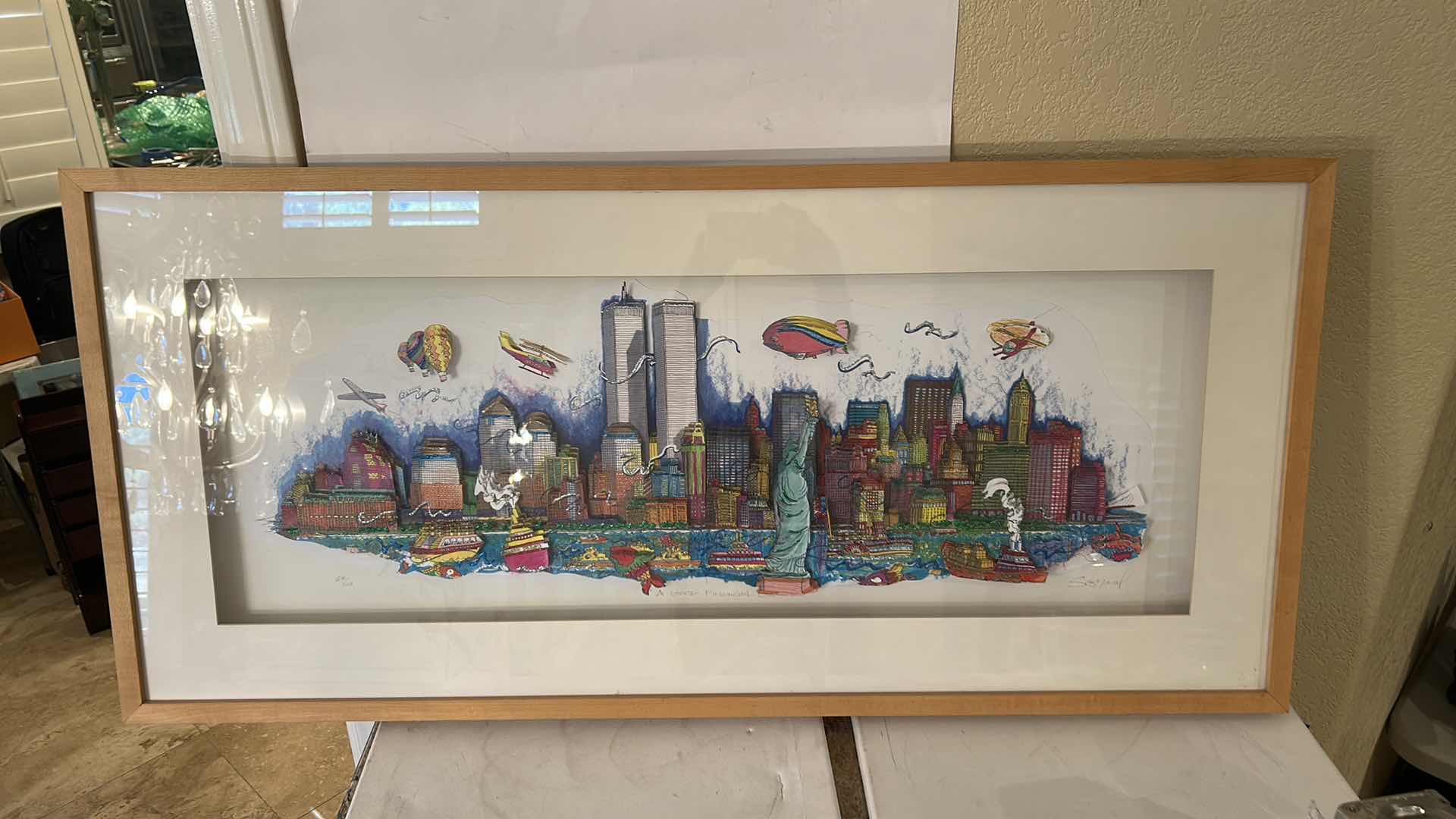 Photo 1 of FRAMED 3D SHADOWBOX “GOOD FINANCIAL CLIMATE” NEW YORK CITY ARTWORK-ARTIST SIGNED & NUMBERED41” x H19”