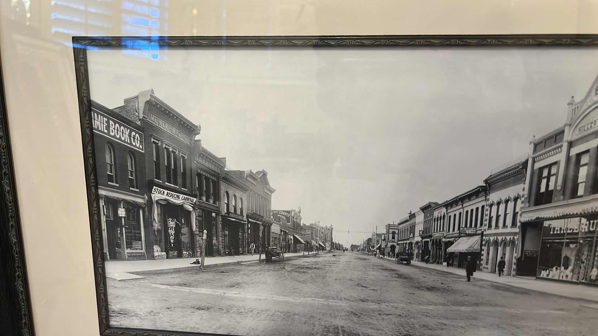 Photo 1 of FRAMED PANORAMIC BLACK-AND-WHITE HISTORIC MAIN STREET SCENE PHOTOGRAPHIC PRINT
43“ x H17“