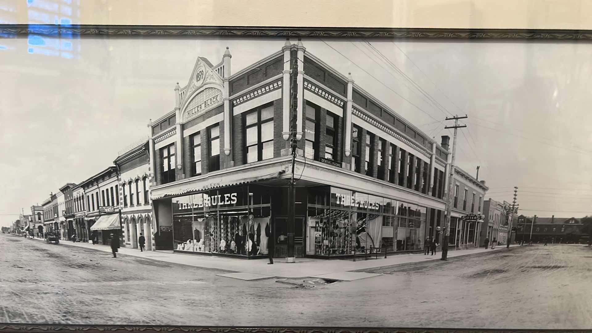Photo 1 of FRAMED PANORAMIC BLACK-AND-WHITE HISTORIC MAIN STREET SCENE PHOTOGRAPHIC PRINT
43“ x H17“