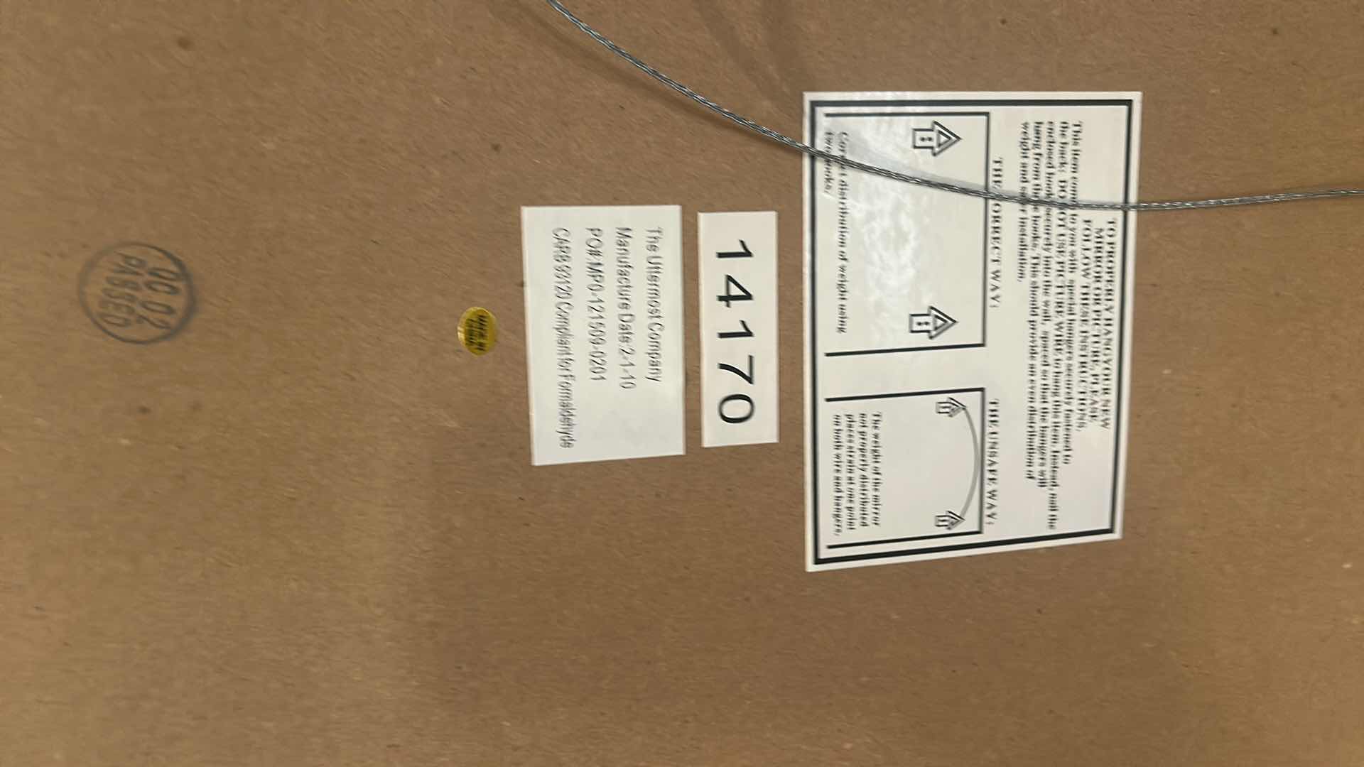 Photo 1 of FRAMED UTTERMOST WALL MIRROR W GOLD-TONE ACCENTS 26 1/2" x 47"