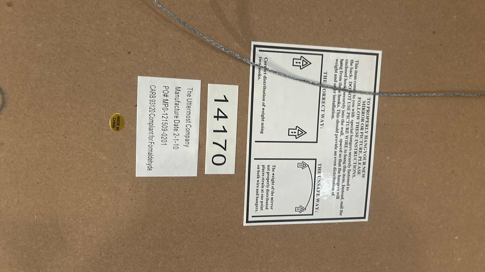 Photo 1 of FRAMED UTTERMOST WALL MIRROR W GOLD-TONE ACCENTS 26 1/2" x 47"