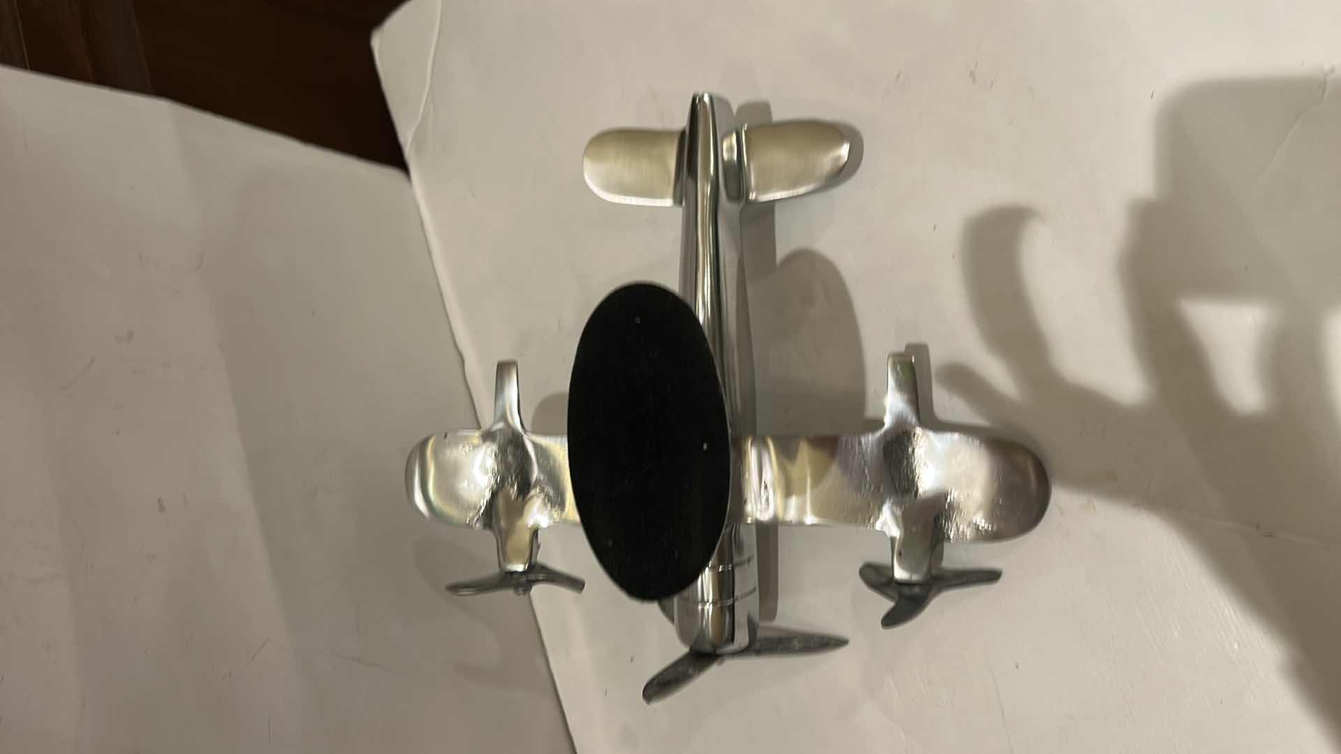 Photo 1 of POLISHED ALUMINUM AIRPLANE SCULPTURE OR DESK MODEL 12” x H9”