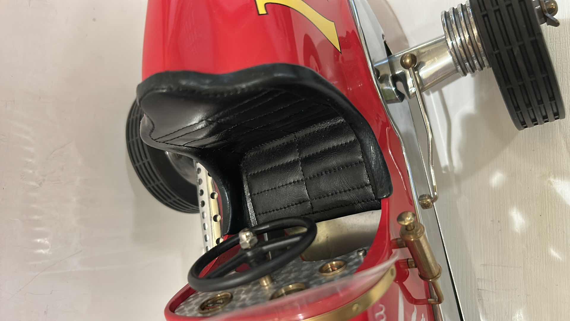 Photo 1 of $525 - DETAILED REPLICA MODEL OF A 1930S BB KORN TETHER CAR, ALSO KNOWN AS A SPINDIZZY RACER, CREATED BY AUTHENTIC MODELS.
THE MODEL IS HAND-BUILT AND HANDCRAFTED FROM POLISHED CAST ALUMINUM AND BRASS. 21” x 7 1/2”