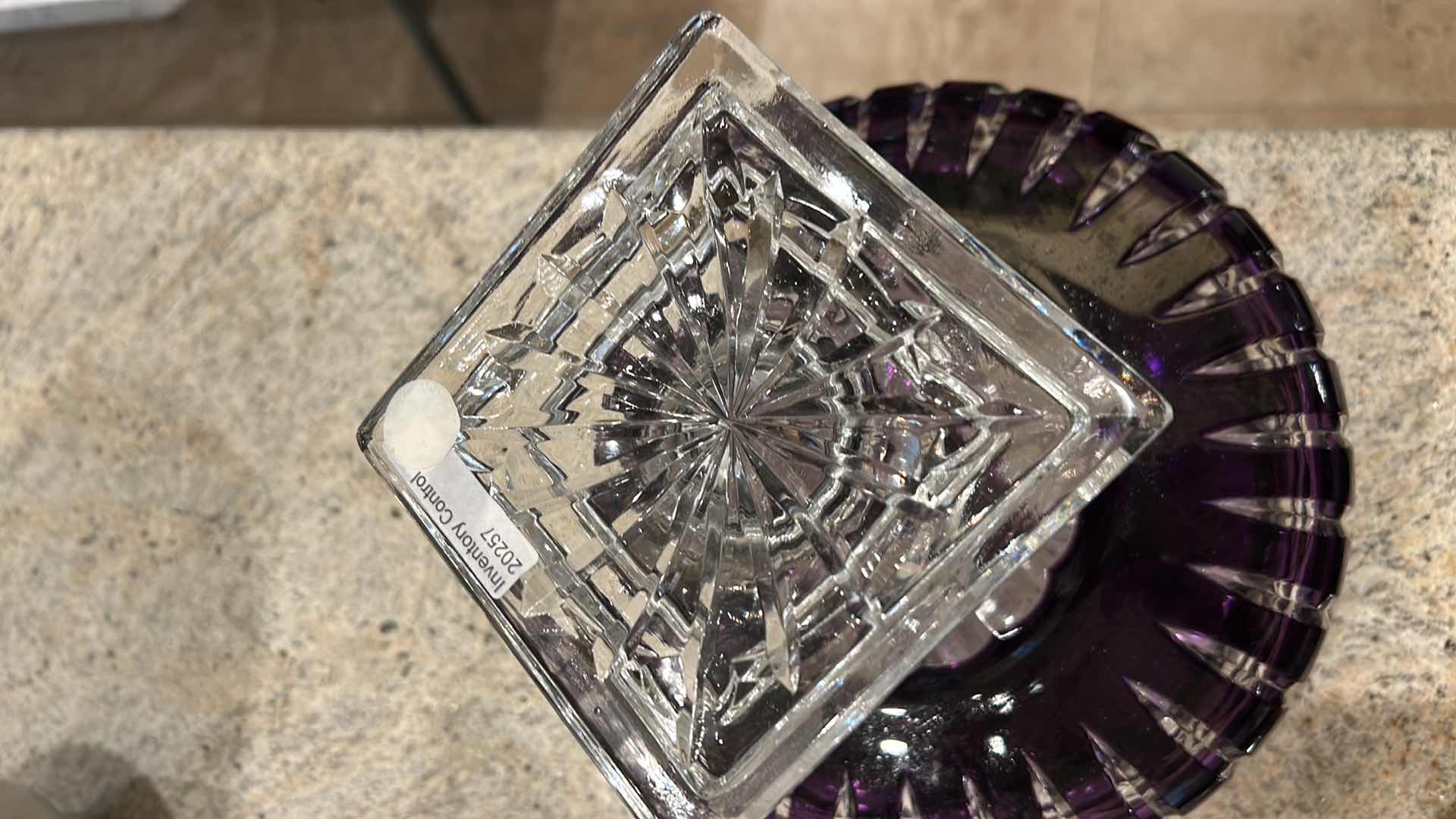 Photo 1 of AMETHYST CRYSTAL CUT CENTERPIECE BOWL H 9 1/4”