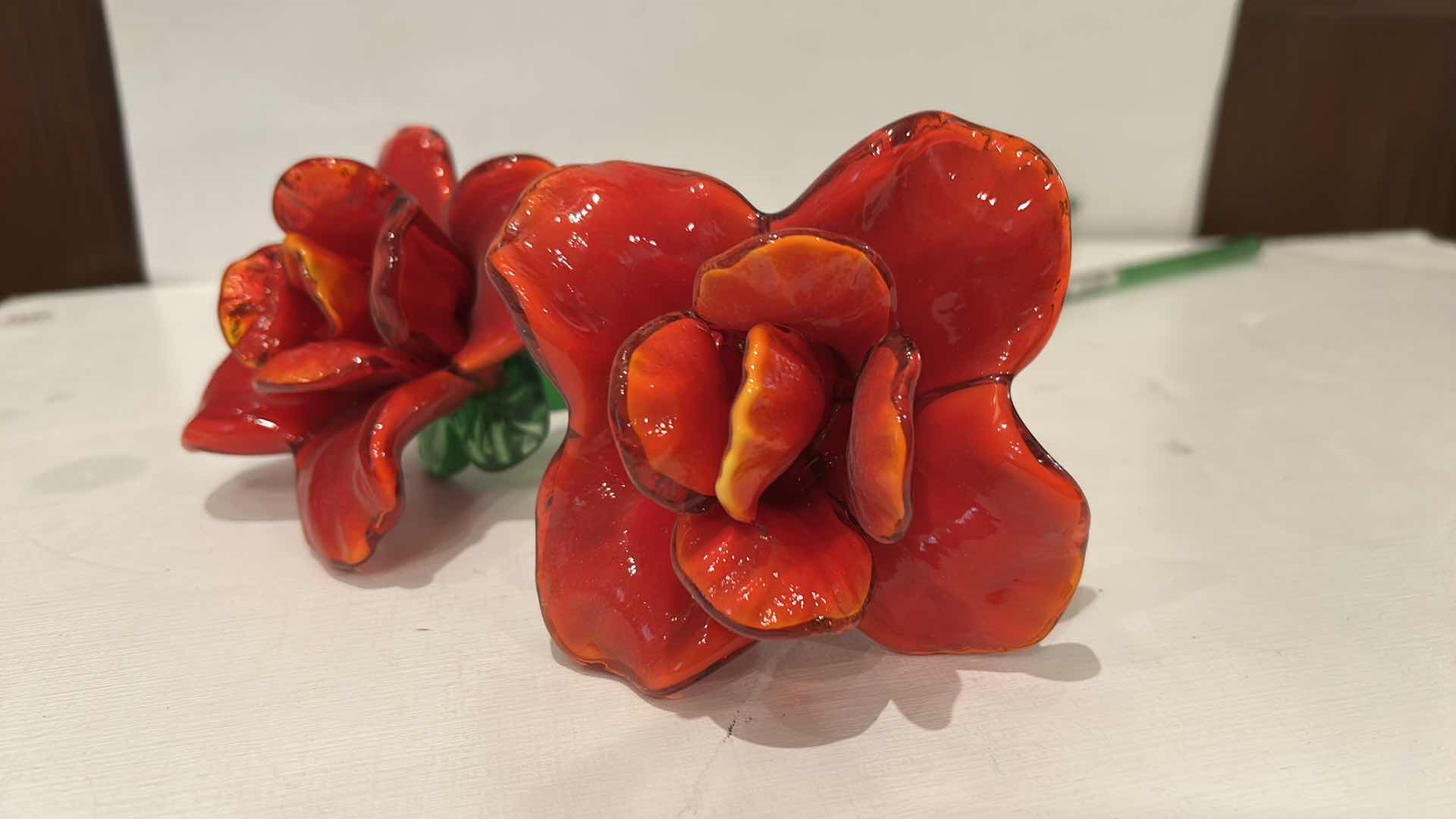 Photo 1 of 2 HANDBLOWN GLASS FLOWERS 20”