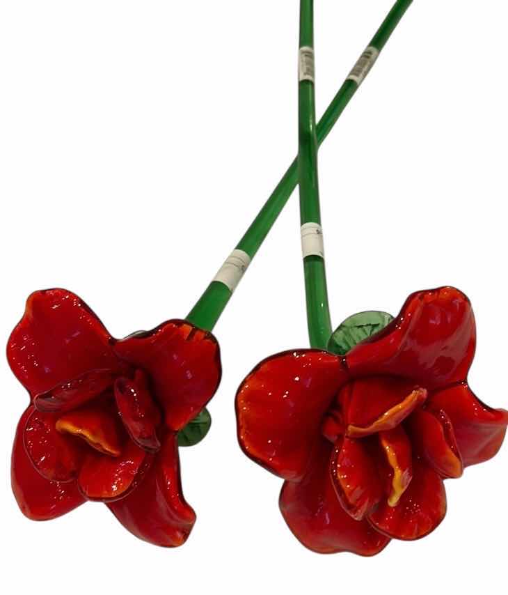 Photo 1 of 2 HANDBLOWN GLASS FLOWERS 20”