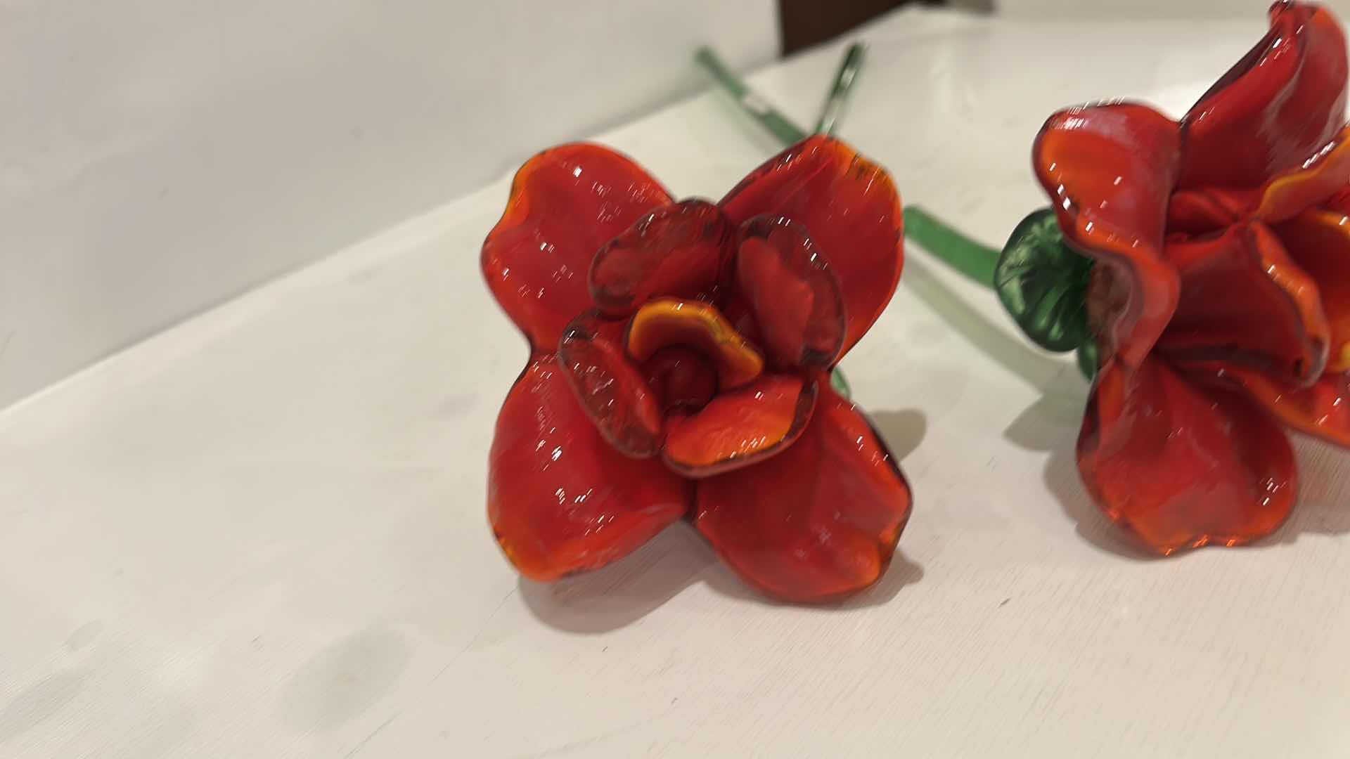 Photo 1 of 2 HANDBLOWN GLASS FLOWERS 20”