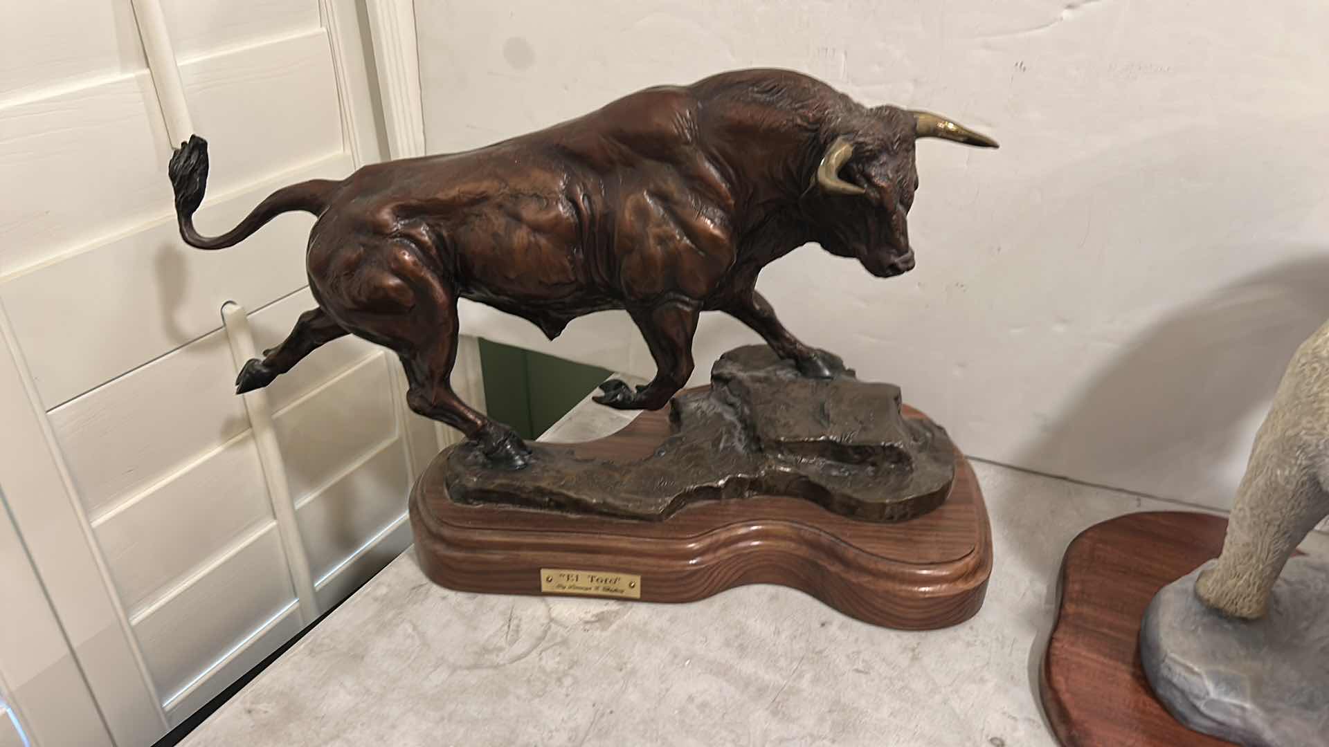 Photo 1 of BRONZE BULL SCULPTURE 20” x H13”