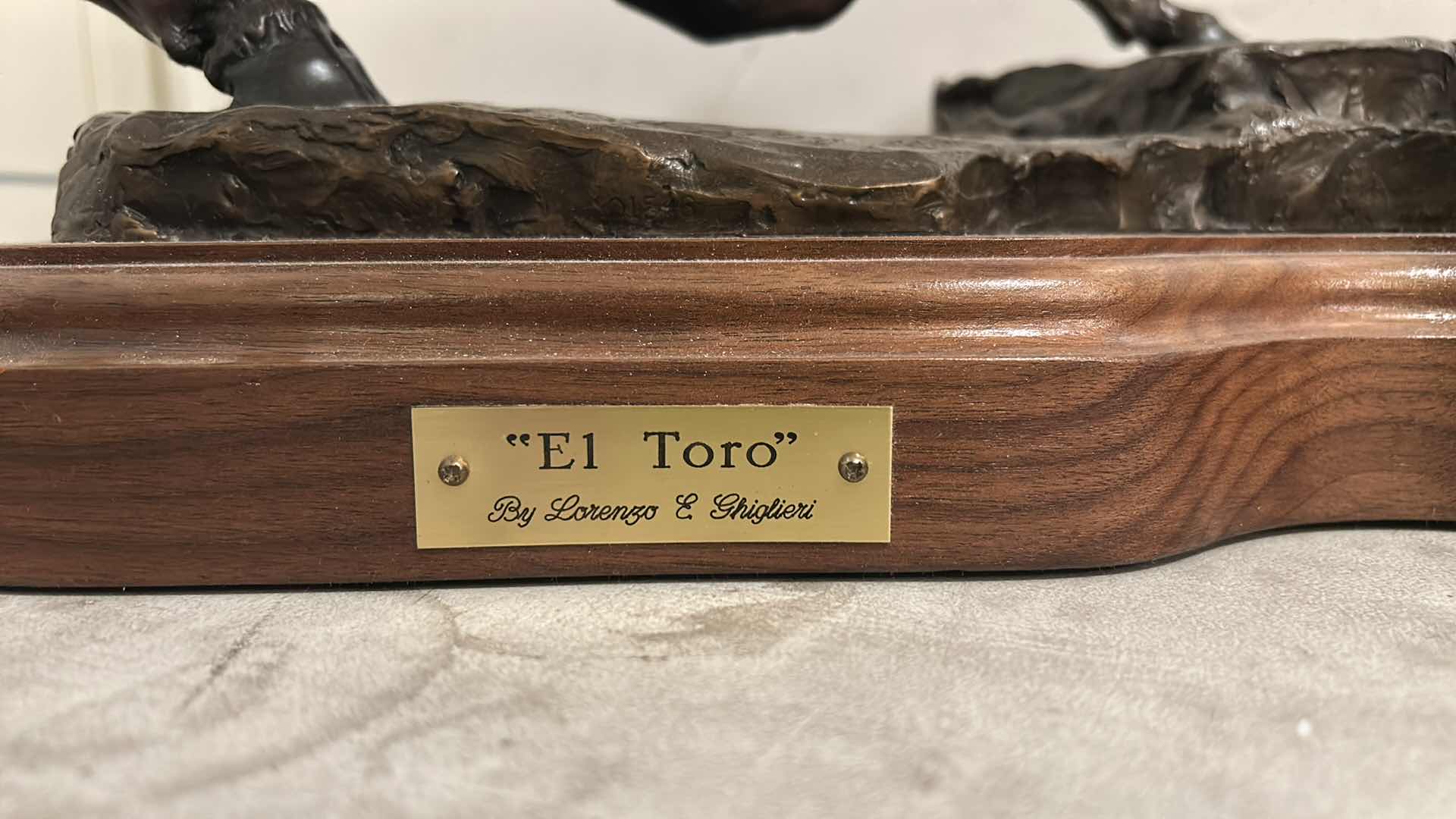 Photo 1 of BRONZE BULL SCULPTURE 20” x H13”