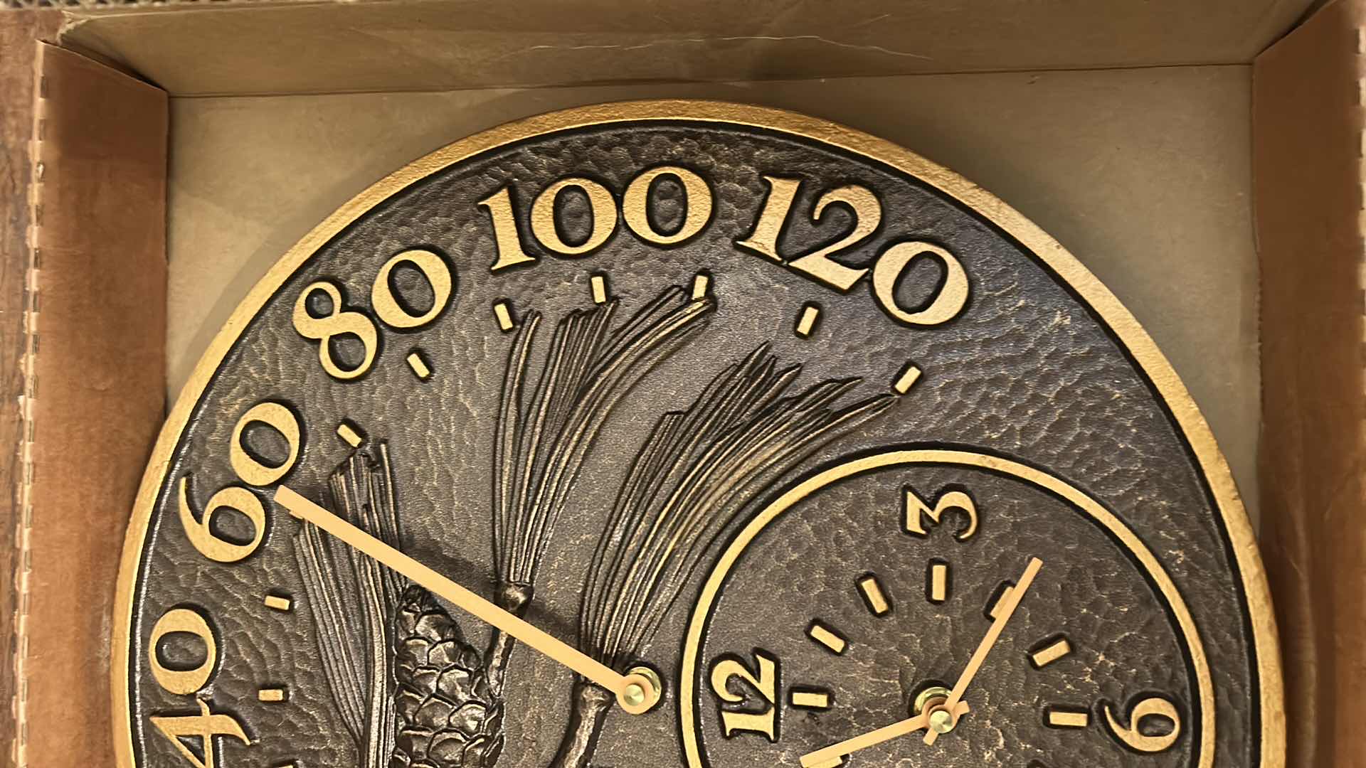 Photo 1 of NEW WHITETAIL PRODUCTS METAL PINECONE WALL CLOCK H 14”