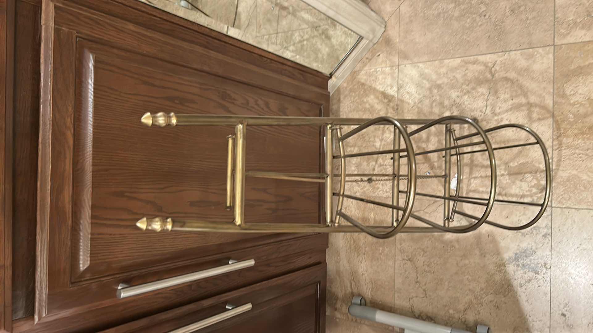 Photo 1 of GOLD TONE COLLAPSIBLE 3 TIERED SHELF H 42”