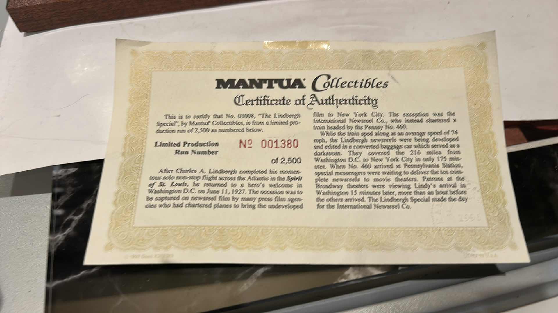 Photo 1 of METAL “THE LINDENBURG SPECIAL”, BALTIMORE & OHIO RAILROAD ENGINE AND COAL CAR, INSIDE CASE. (TRAIN H2”) CASE 15.5” LONG WITH COA