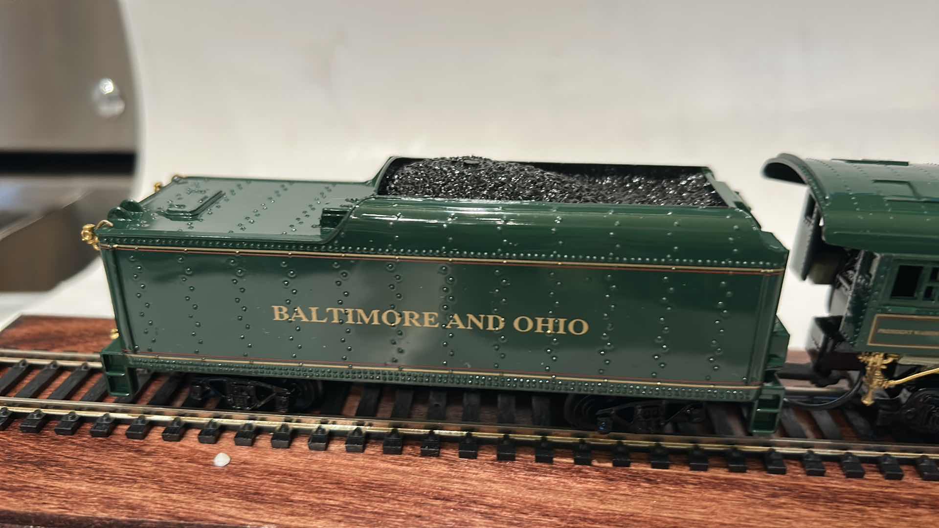 Photo 1 of METAL “THE LINDENBURG SPECIAL”, BALTIMORE & OHIO RAILROAD ENGINE AND COAL CAR, INSIDE CASE. (TRAIN H2”) CASE 15.5” LONG WITH COA