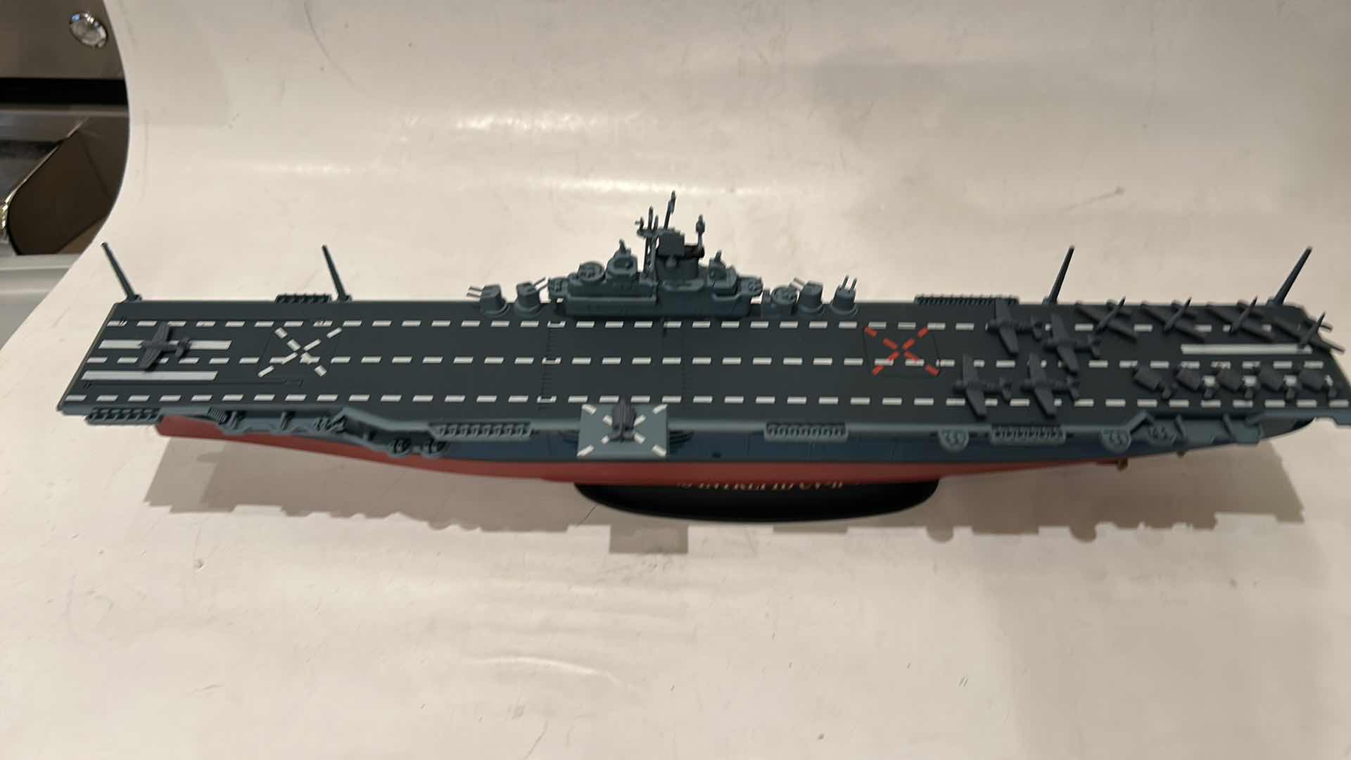 Photo 1 of GEARBOX MODEL OF USS INTREPID CV-11 1945 BATTLESHIP AIRCRAFT CARRIER, 15” LONG