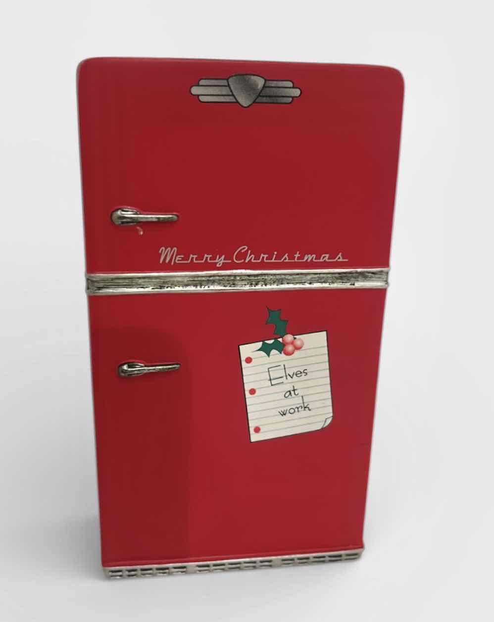 Photo 1 of ROMAN MINI REFRIGERATOR, PLAYS VARIOUS CHRISTMAS SONGS. H7”