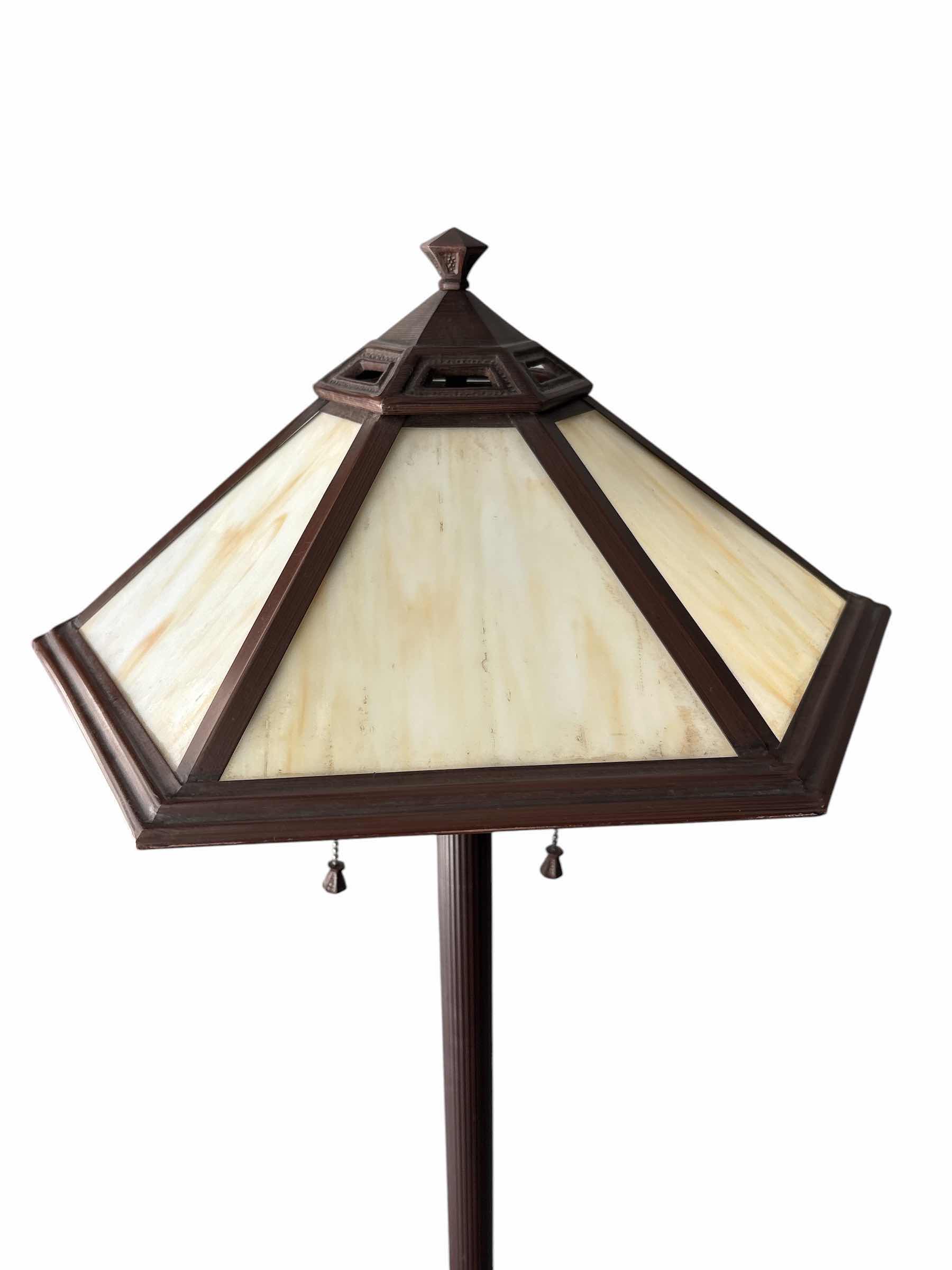 Photo 1 of MEYDA TIFFANY STYLE RESIN HIGH MEVADA MISSION FLOOR LAMP H61”