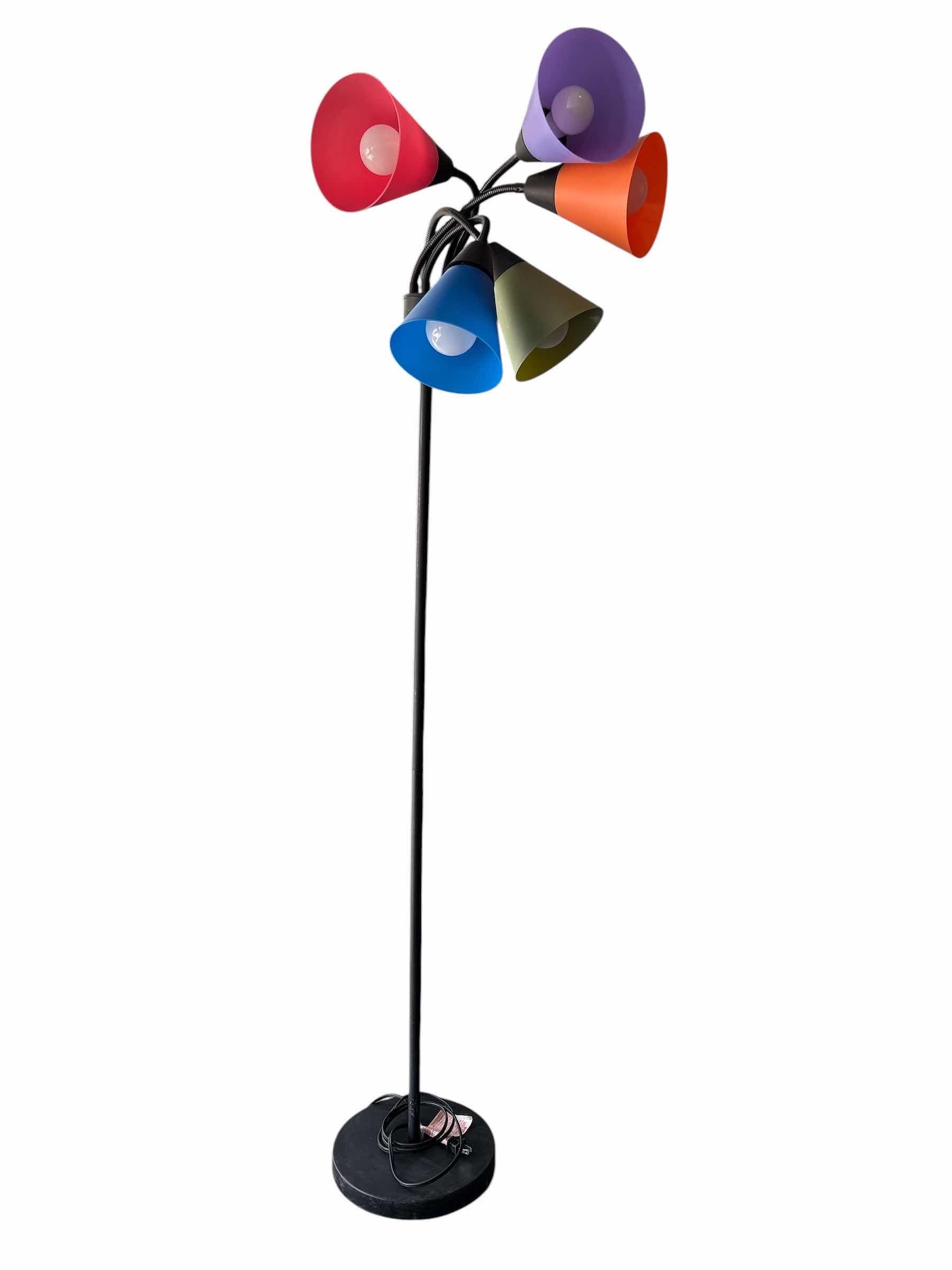 Photo 1 of COLORFUL MEDUSA LAMP W/ ADJUSTABLE LAMP HEADS H60”