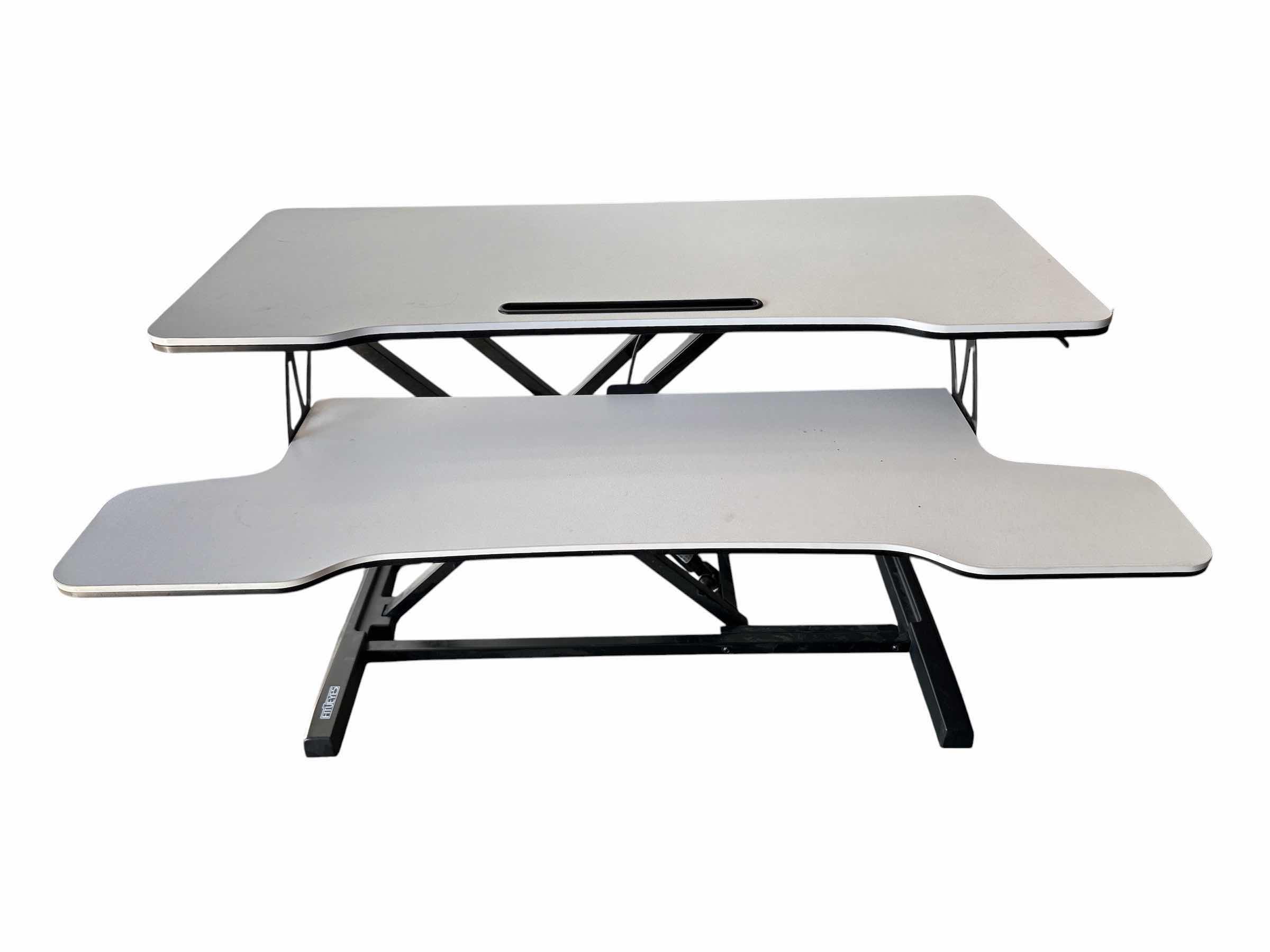 Photo 1 of FITUEYES WHITE W BLACK BASE HEIGHT ADJUSTABLE DESK CONVERTER H20”