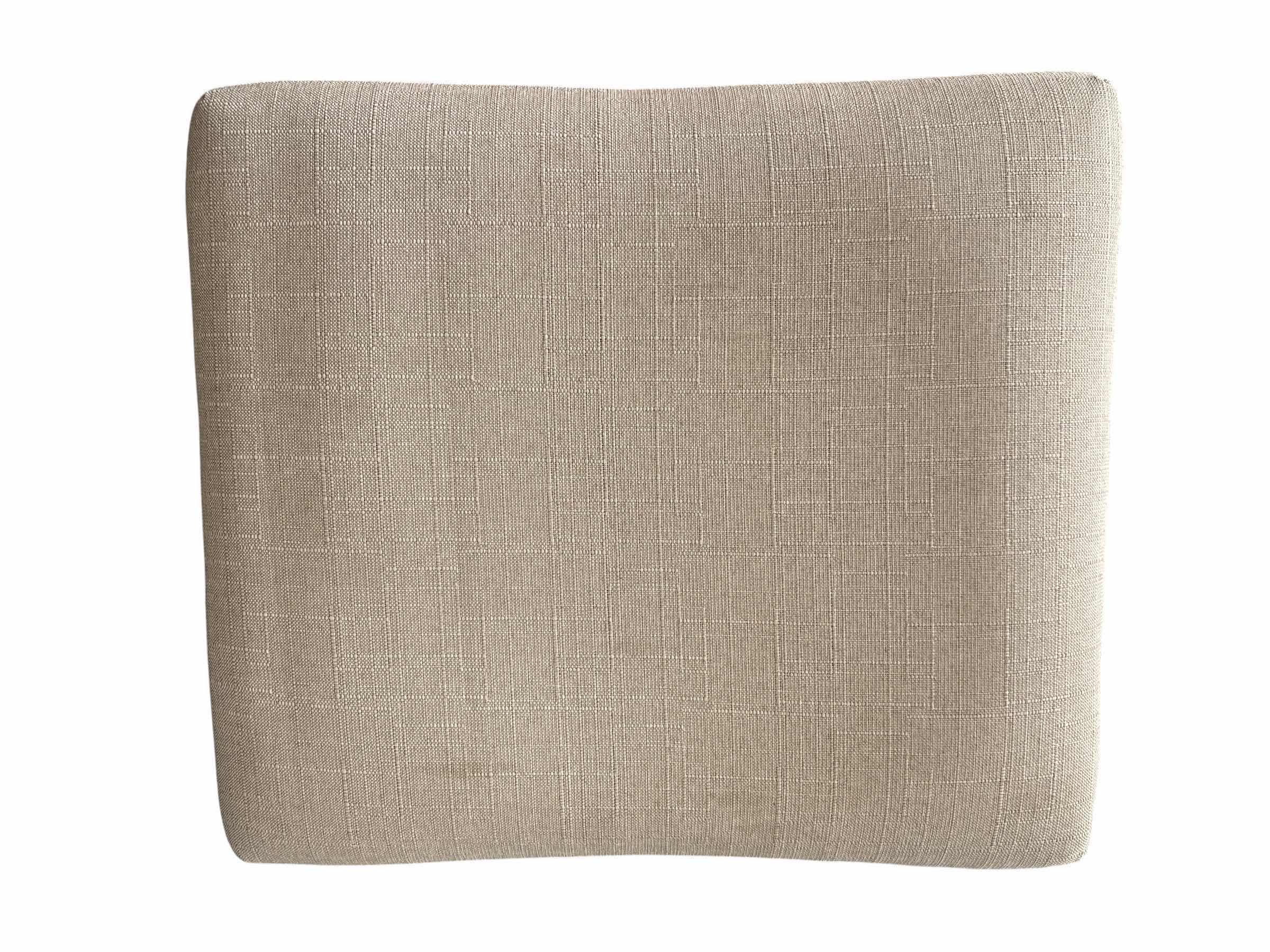 Photo 1 of WHITE ARMEN LIVING HANE BACKLESS WOOD BAR STOOL W BEIGE FABRIC UPHOLSTERED SEAT H23.5”