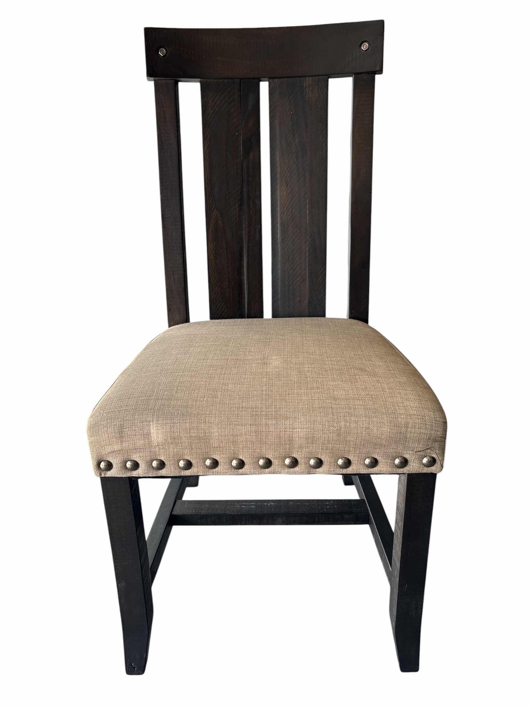 Photo 1 of MODUS YOSEMITE DINING CHAIR W RUSTIC BLACK FRAME AND TOAST LINEN UPHOLSTERED SEAT H20” TOTAL CHAIR H39”