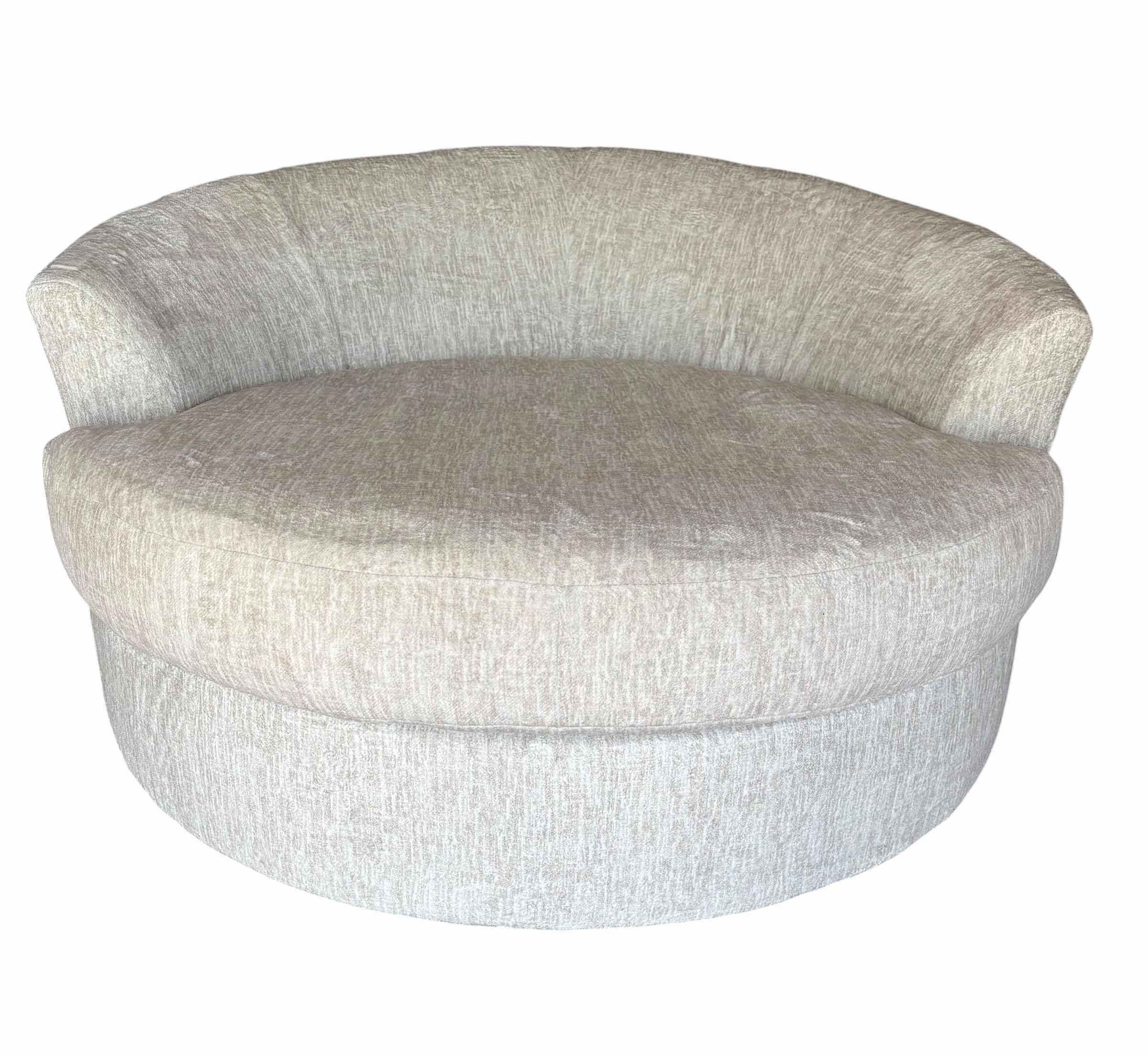 Photo 1 of NEST III GIBSON 49” FABRIC WHITE BEIGE SWIVEL CUDDLER