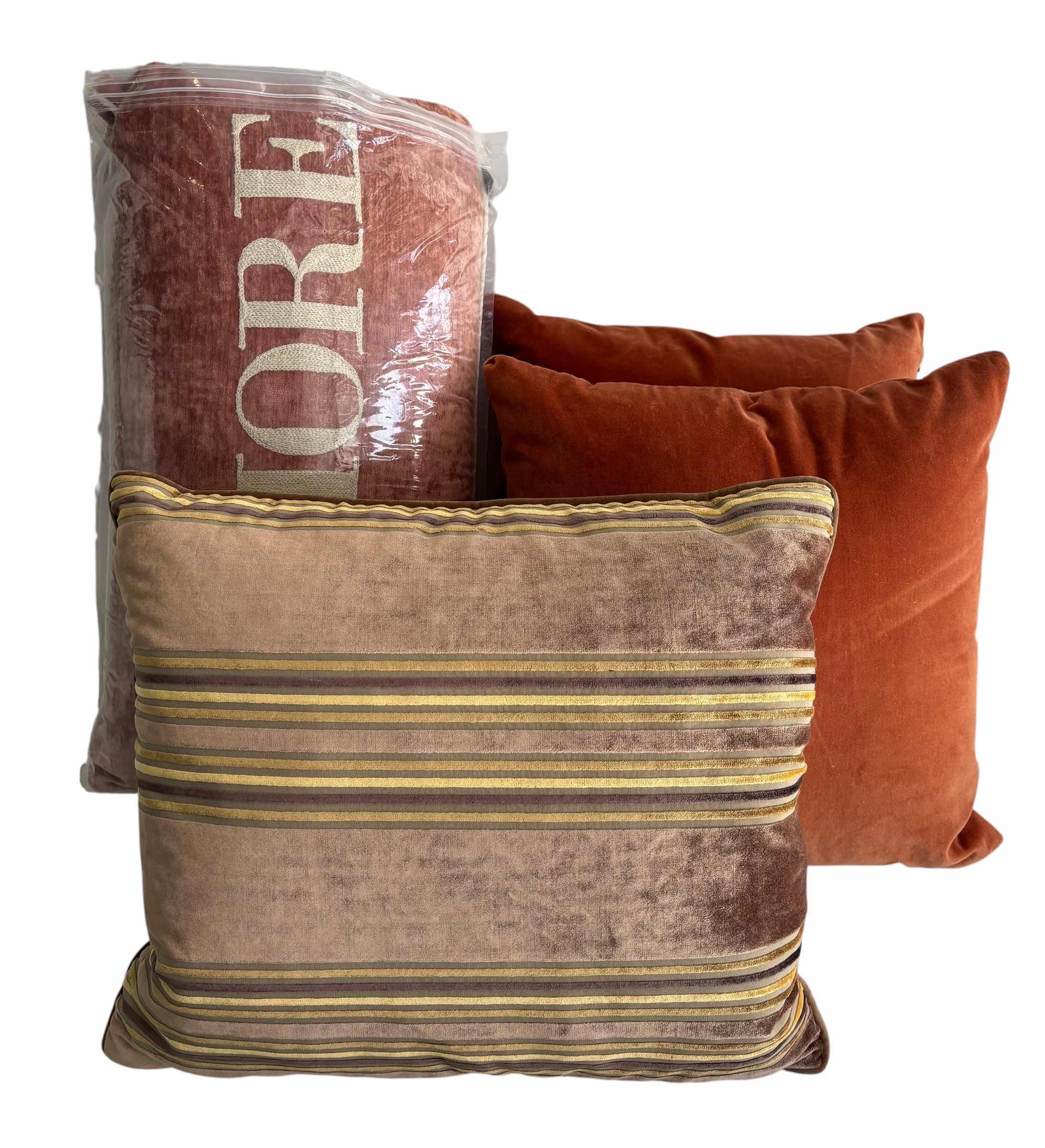 Photo 1 of “AMORE” PILLOWS (2) & OTHER DECORATIVE PILLOWS (3)