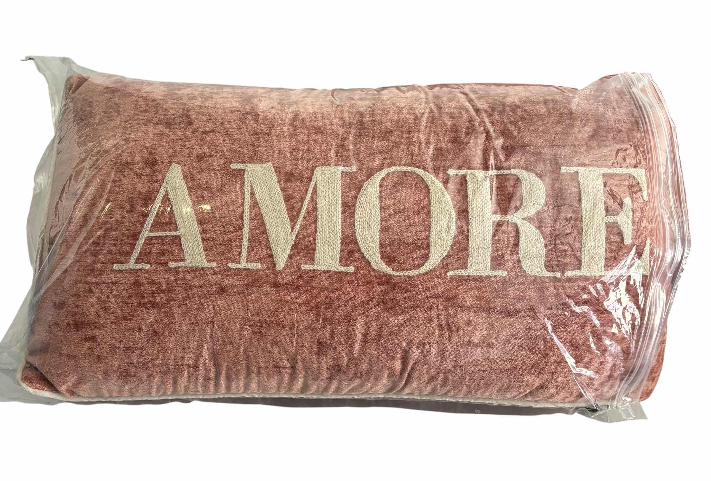 Photo 1 of “AMORE” PILLOWS (2) & OTHER DECORATIVE PILLOWS (3)