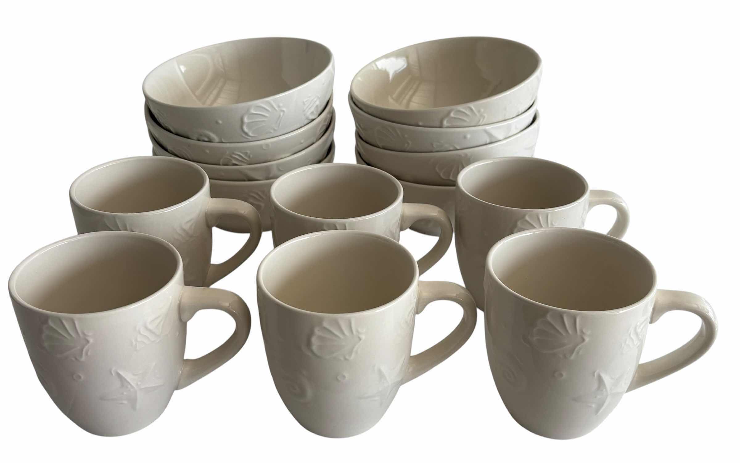 Photo 1 of THOMSON POTTERY COFFEE MUGS (6) & MATCHING BOWLS (8)
