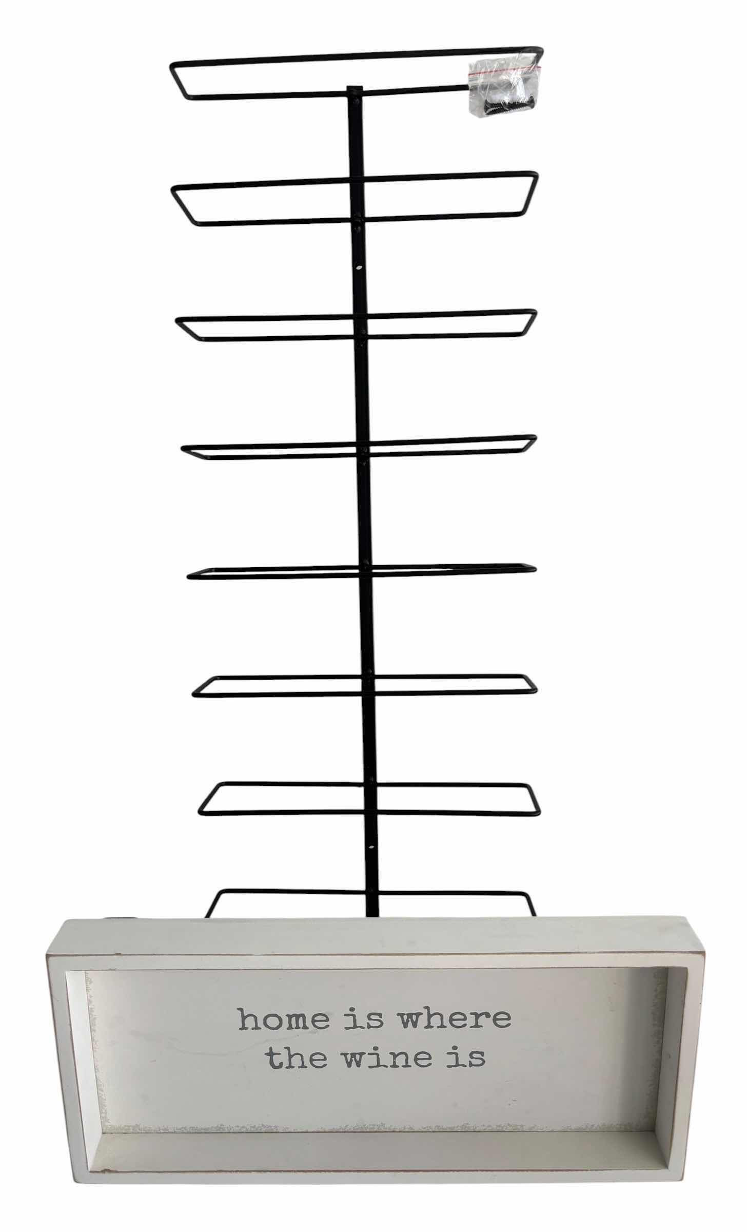 Photo 1 of NIB WALL WINE RACK H29” & HOME DECOR SIGN 7” X 16”
