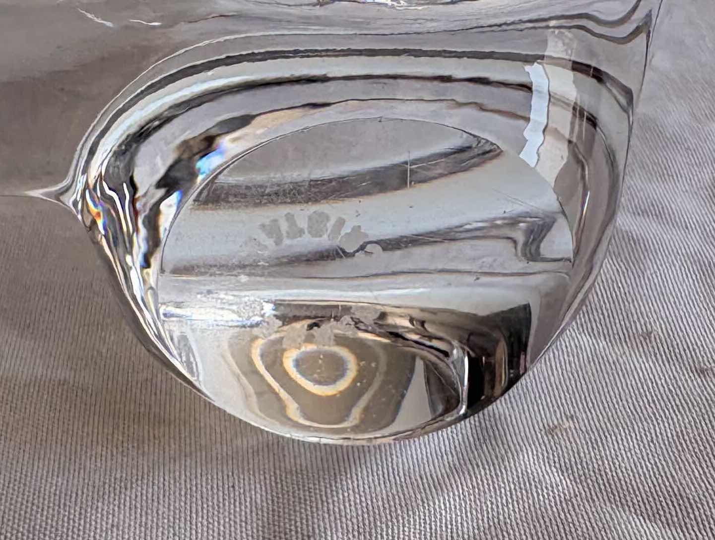 Photo 1 of VANNES LE CHATEL CLEAR CRYSTAL DACHSHUND CANDY DISH H4”